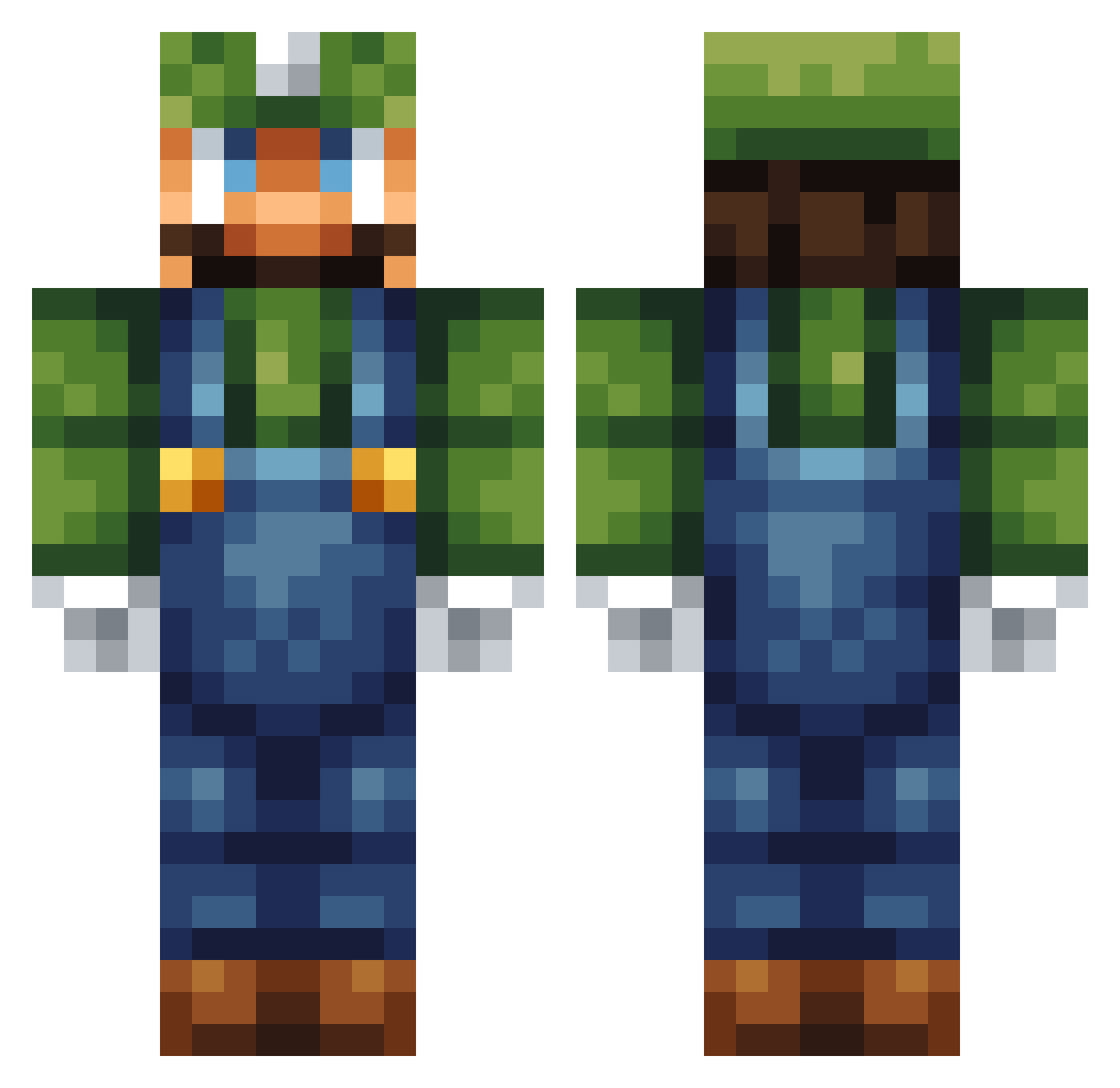 Marcos9870 Minecraft skin, front and back view