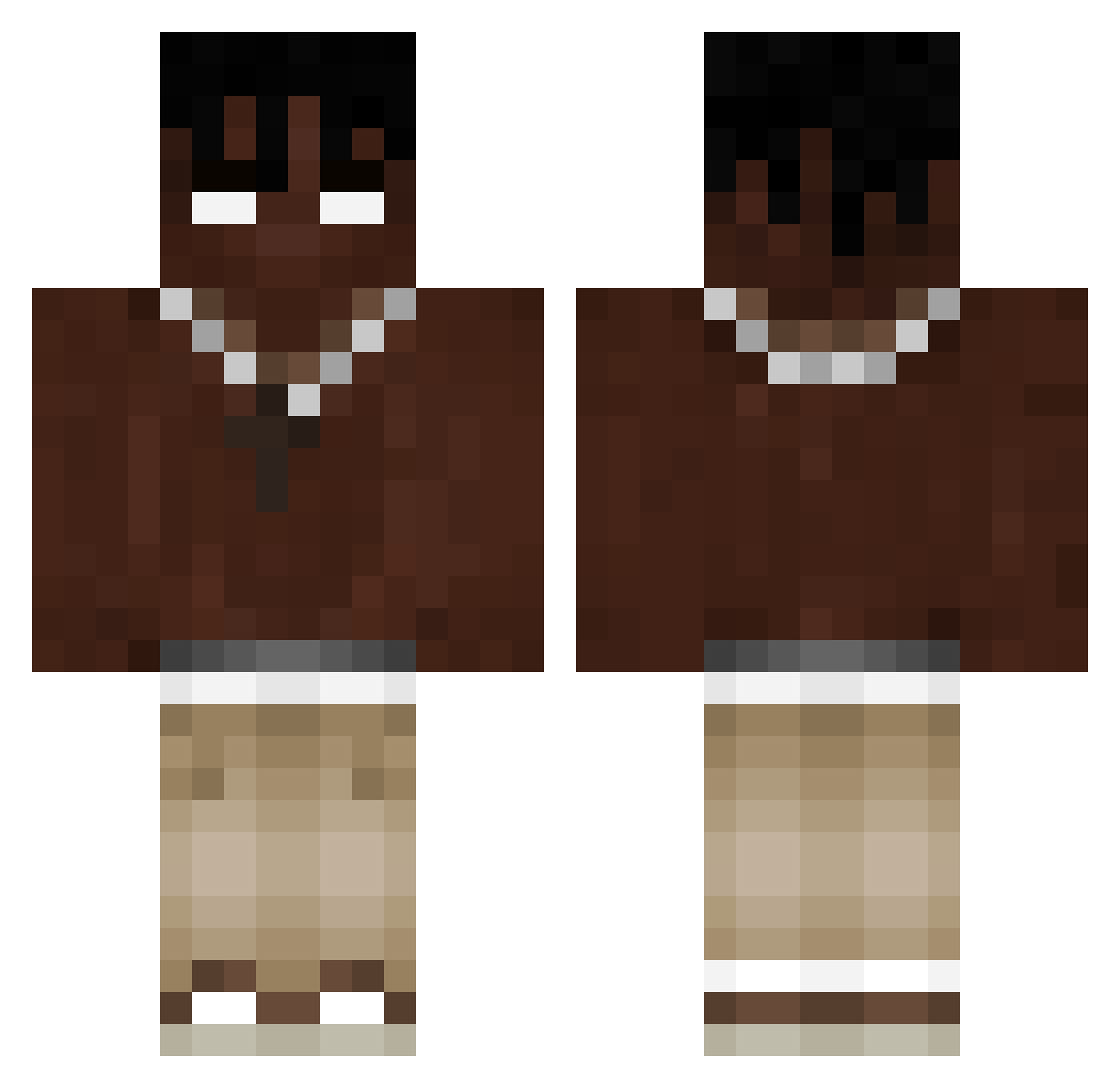 WhiteHyper9628 Minecraft skin, front and back view