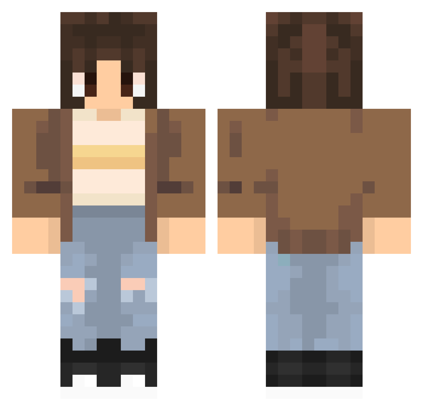 Carmel Minecraft skin, front and back view