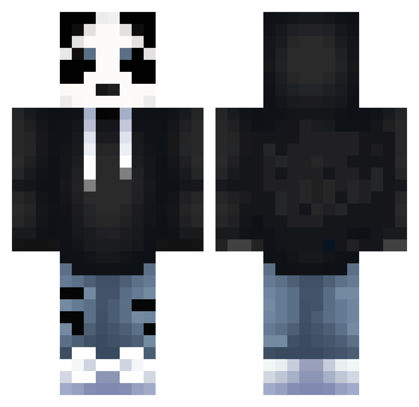 TwiizBaggers Minecraft skin, front and back view