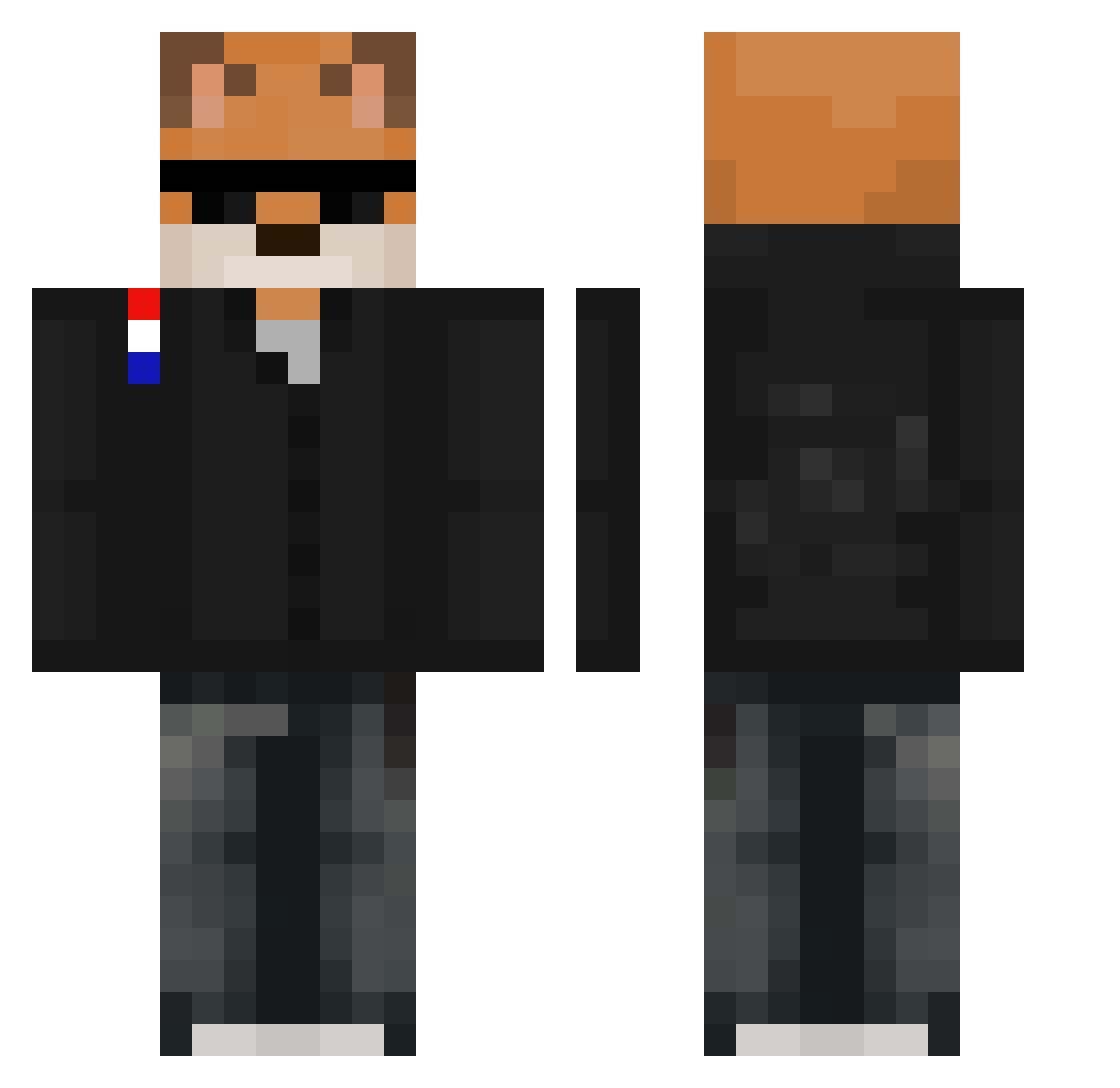 ToJoKe10 Minecraft skin, front and back view