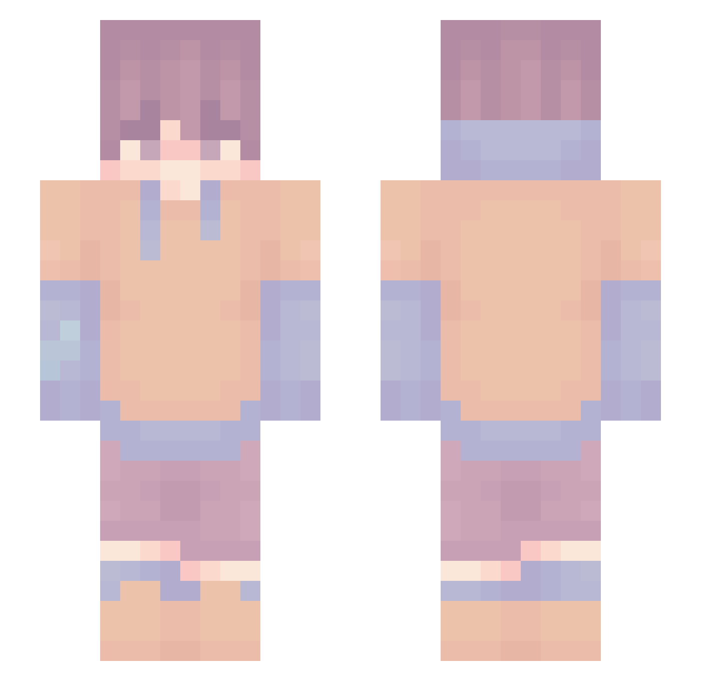 vazelq Minecraft skin, front and back view