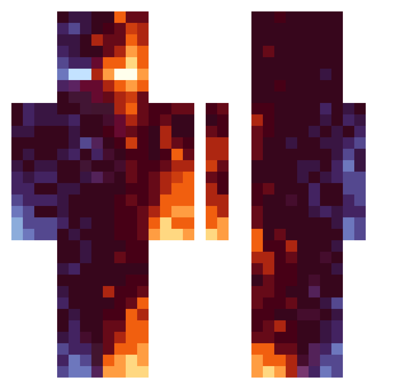 psgl Minecraft skin, front and back view