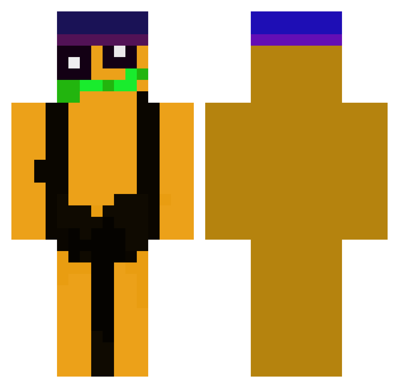 turnkeyhat123 Minecraft skin, front and back view
