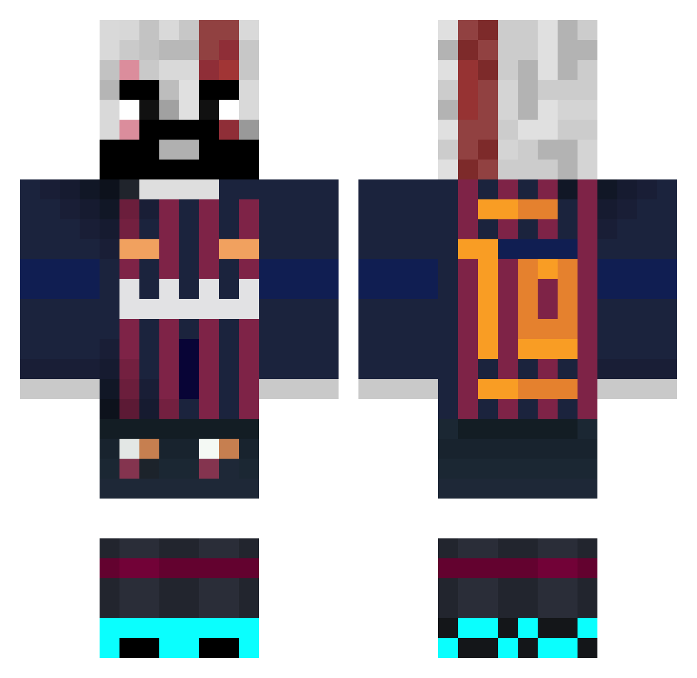 The_Moose_Mann Minecraft skin, front and back view