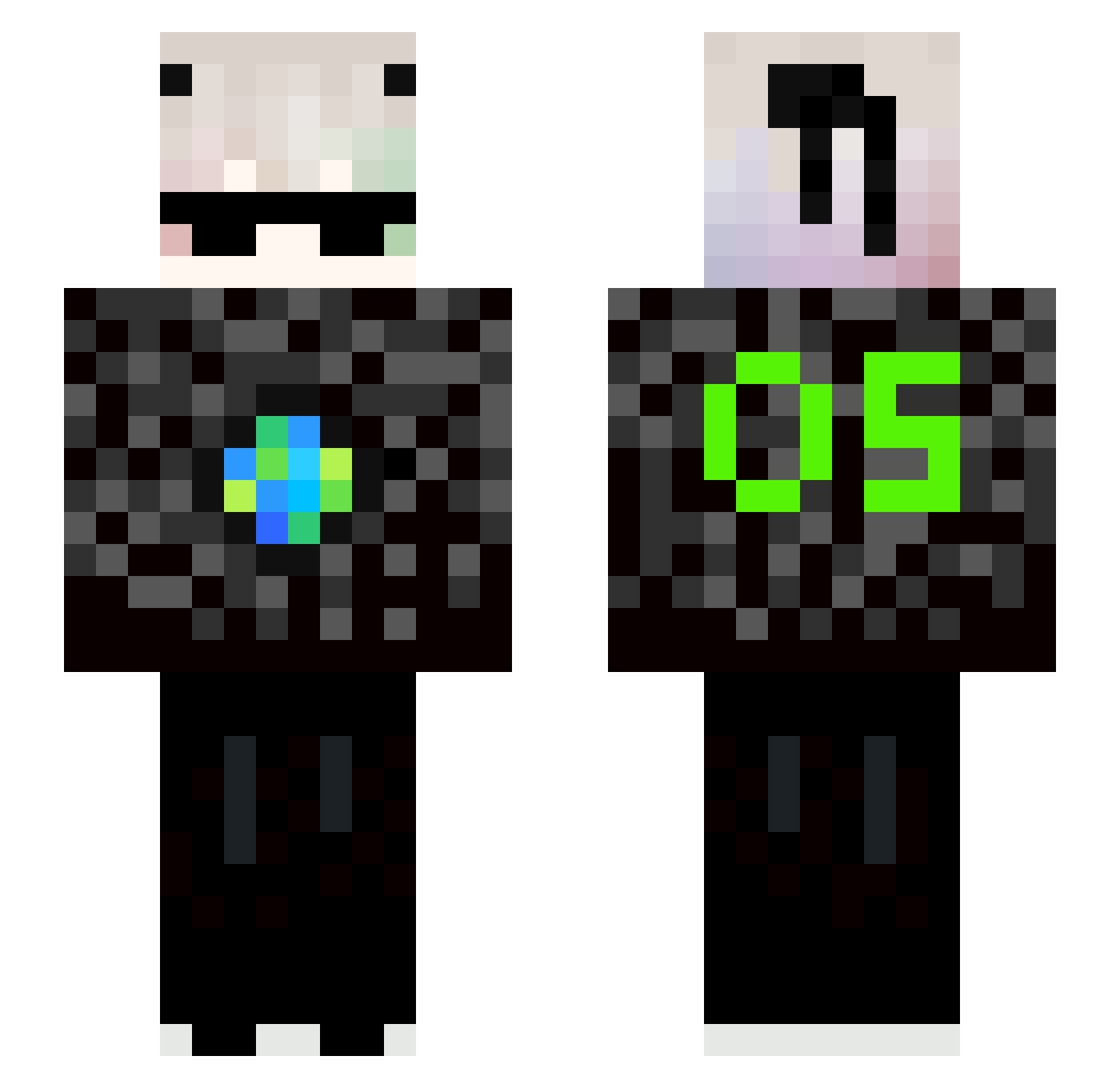 Chriscrack05 Minecraft skin, front and back view