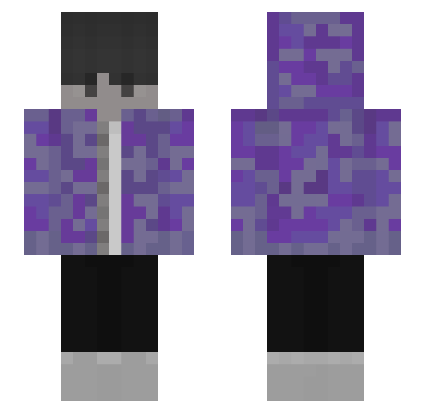 sorrowfulness Minecraft skin, front and back view