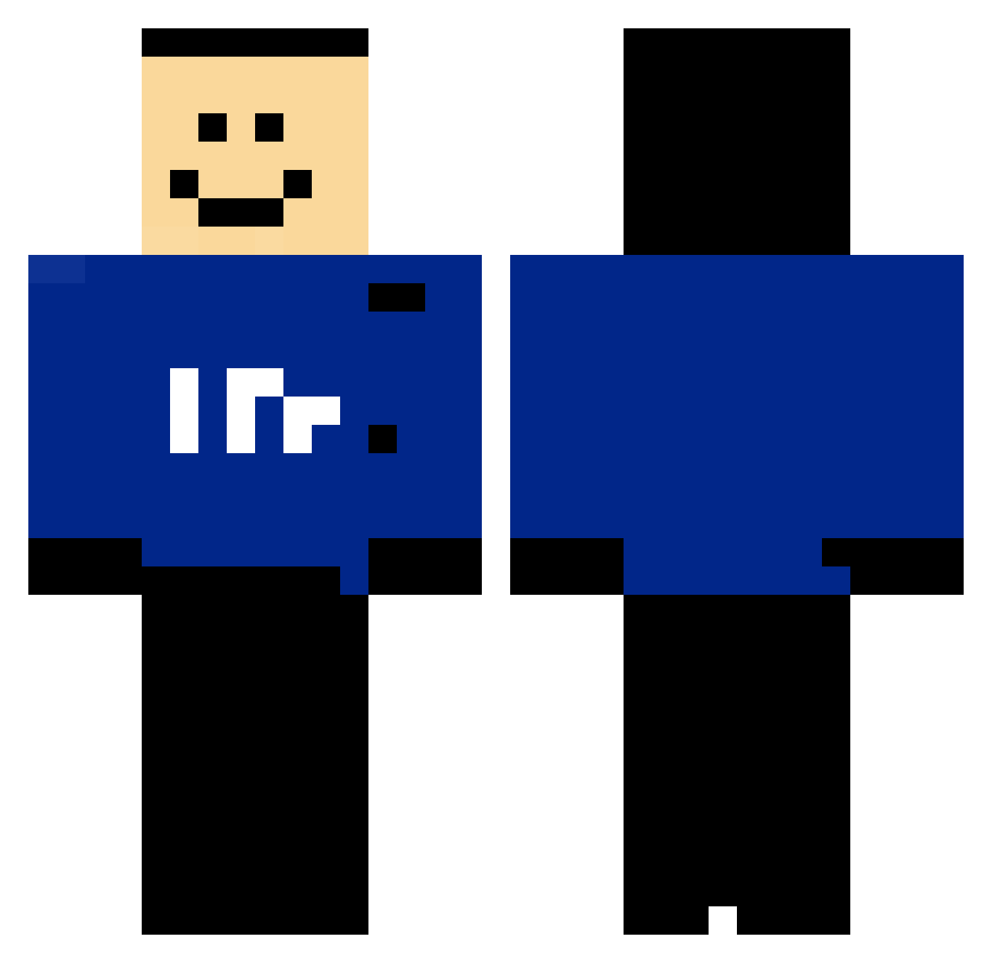 Taylannss Minecraft skin, front and back view