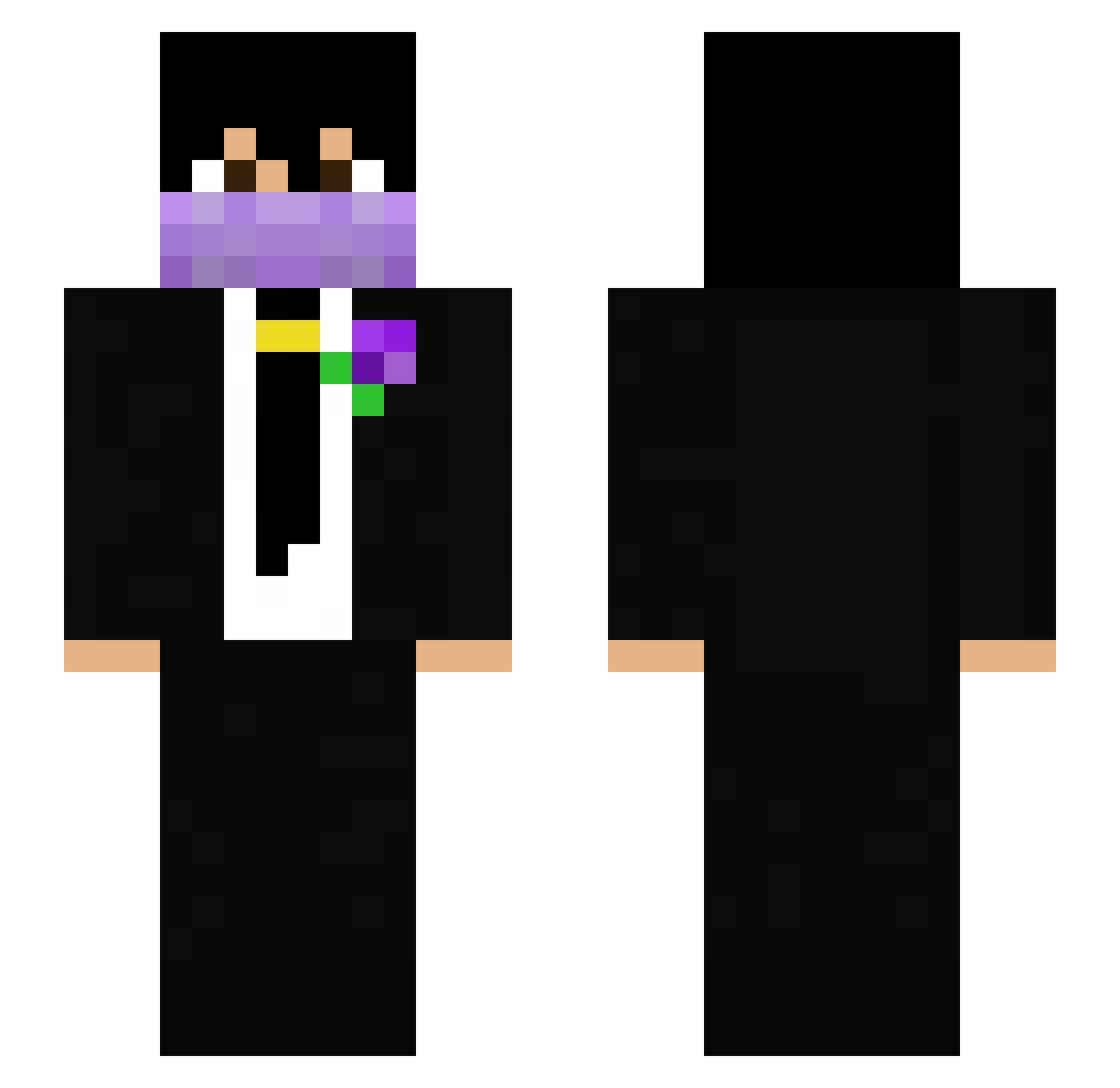 Myneplus Minecraft skin, front and back view