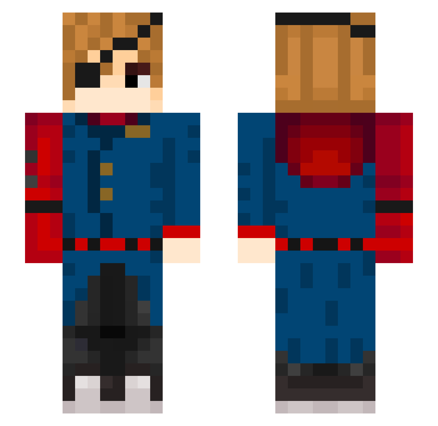 TerraOnMars Minecraft skin, front and back view