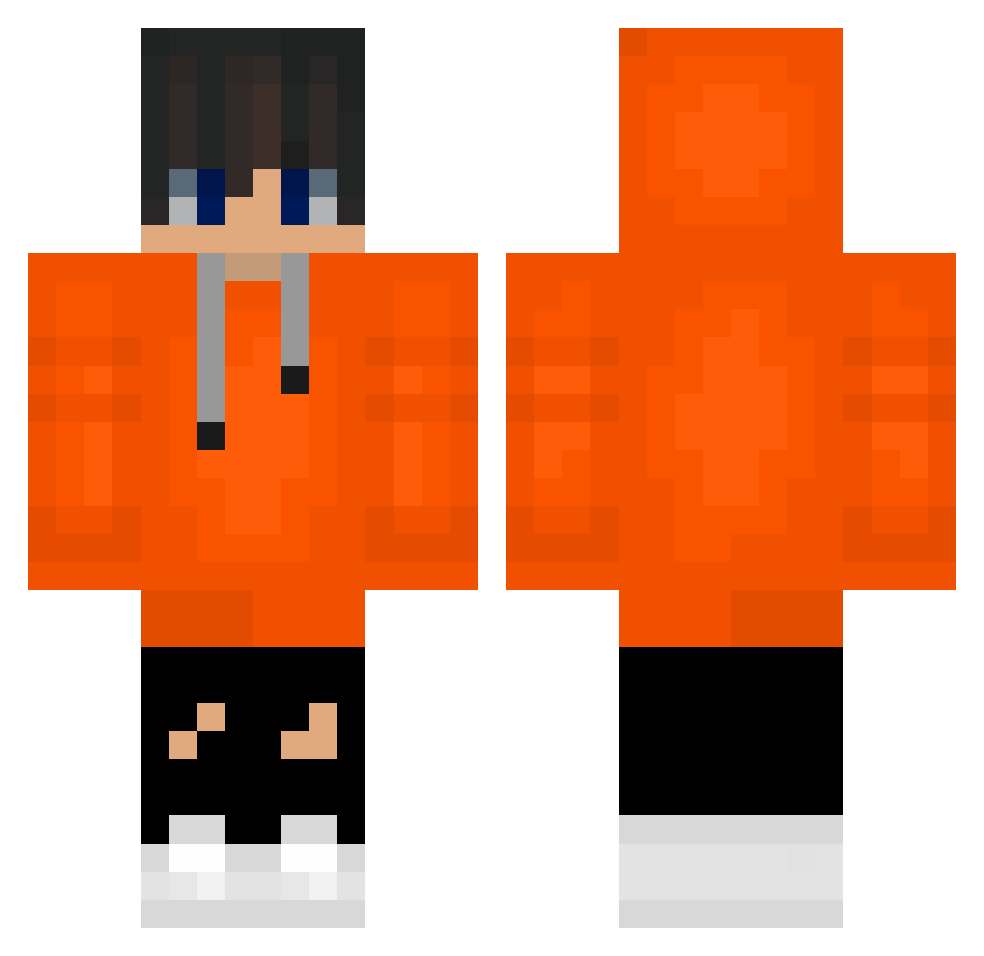 ZOrangeBoi26 Minecraft skin, front and back view