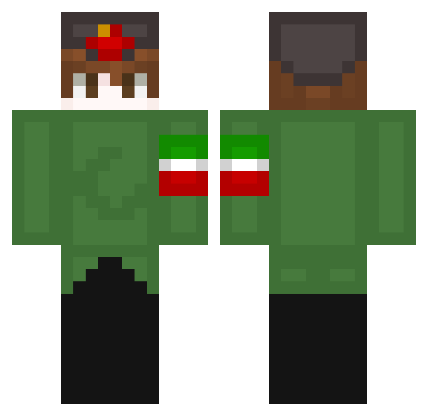 T1mAkhmat1st Minecraft skin, front and back view