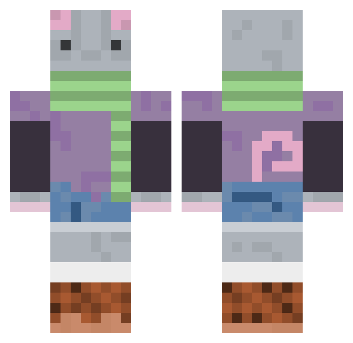 V0id0fDeath Minecraft skin, front and back view