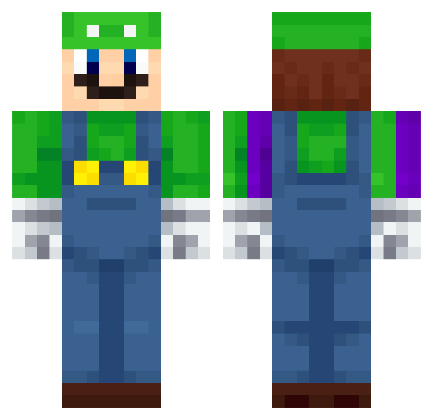 DwayneJohnzyn Minecraft skin, front and back view