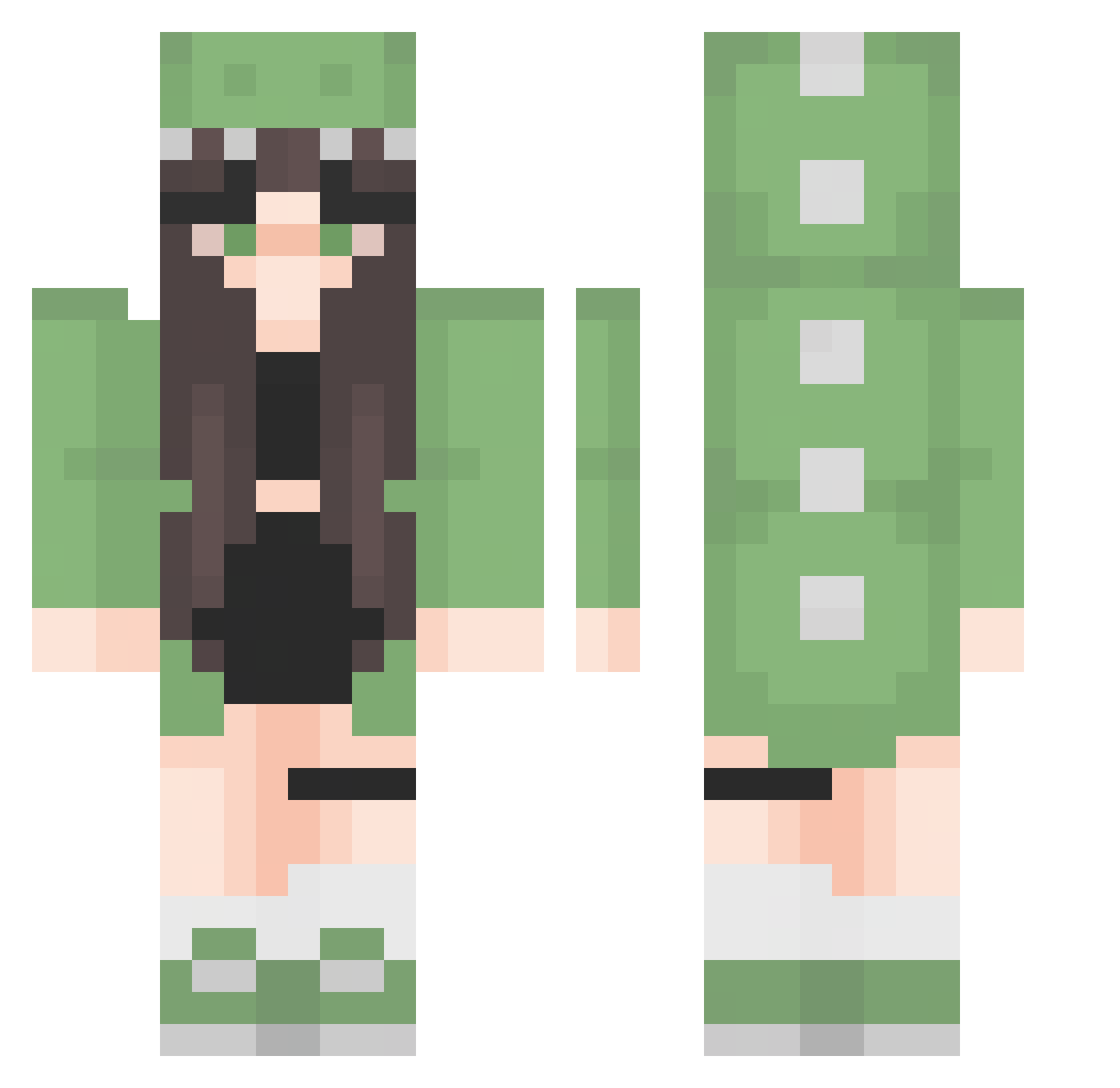 Furianne Minecraft skin, front and back view