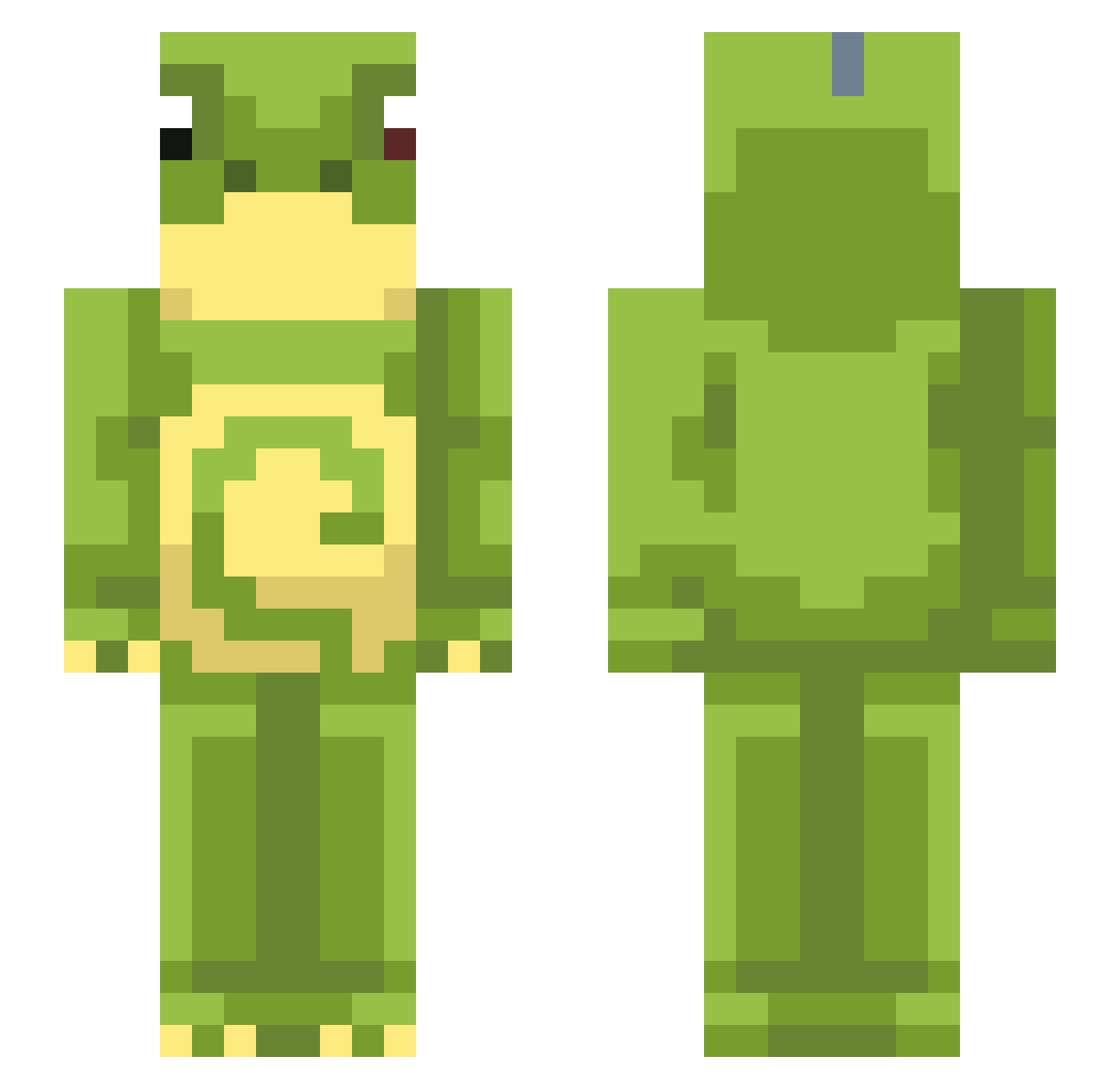 zygoptera Minecraft skin, front and back view
