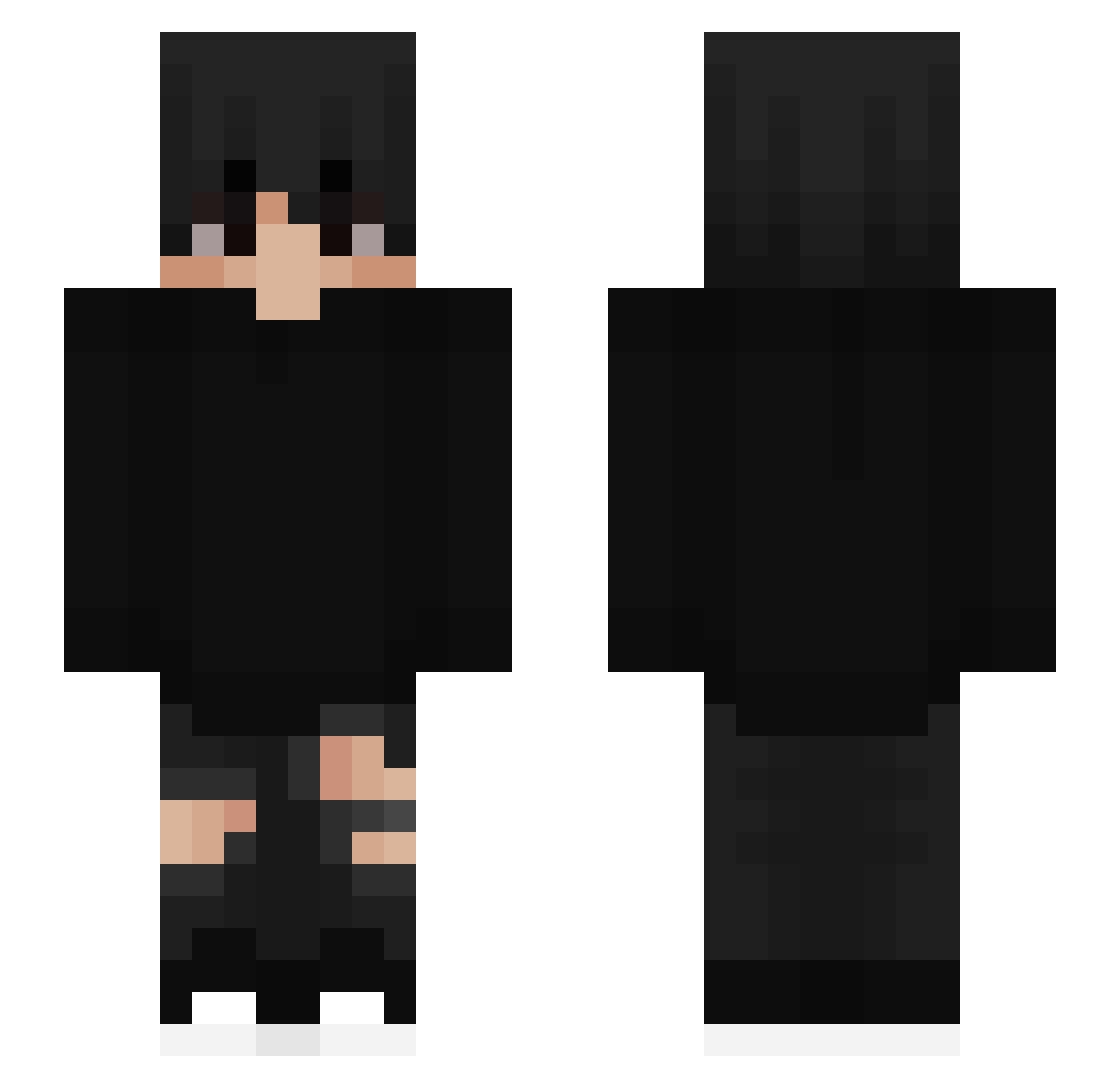 Poqict Minecraft skin, front and back view