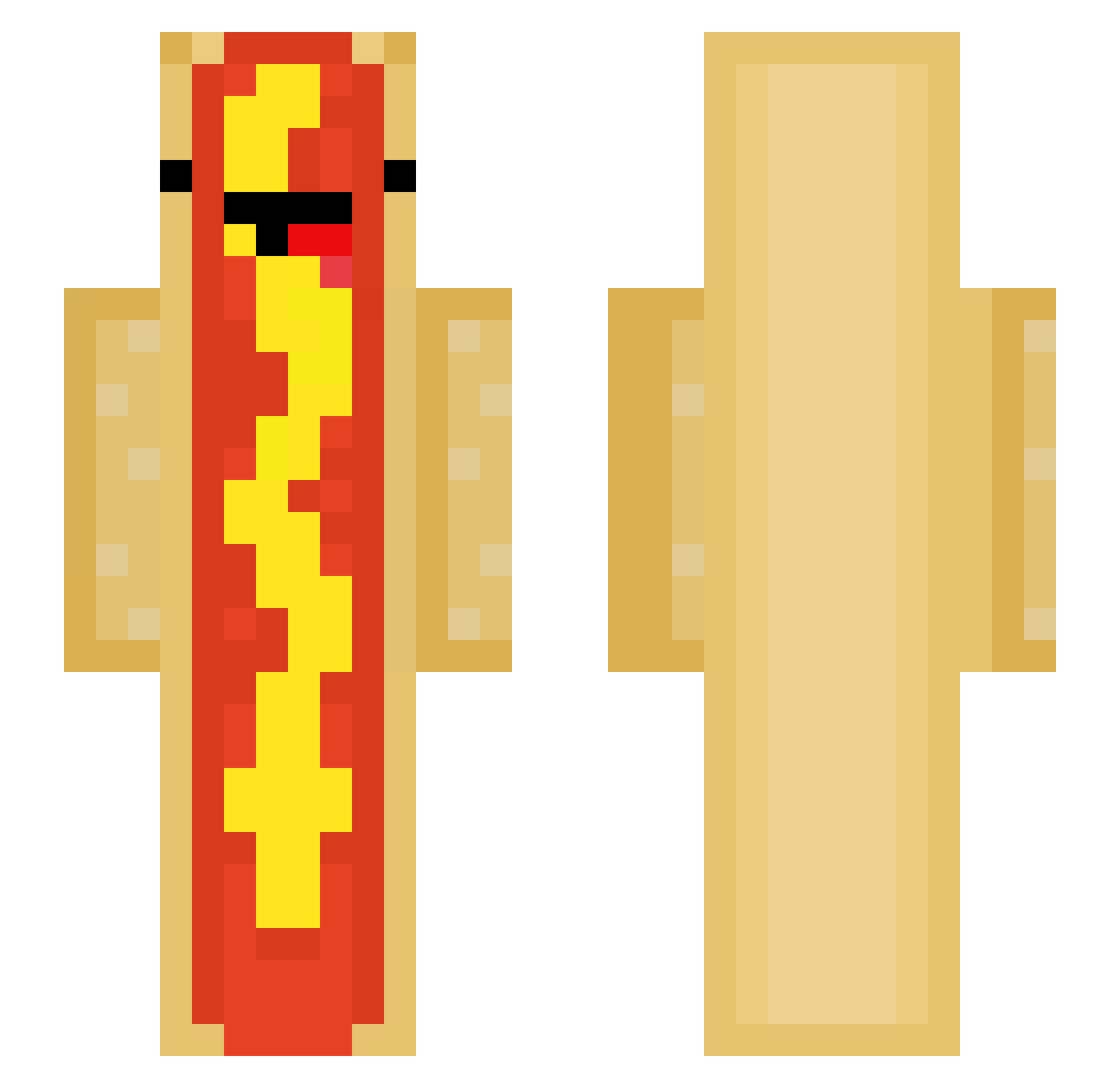 Goojos Minecraft skin, front and back view
