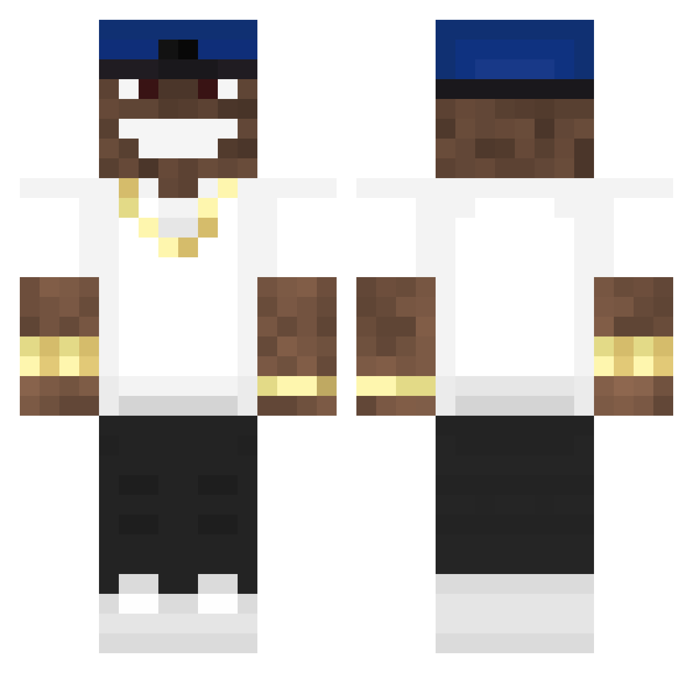 xGamerGodx Minecraft skin, front and back view