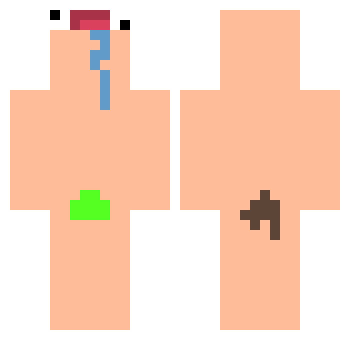 skibidikareem Minecraft skin, front and back view
