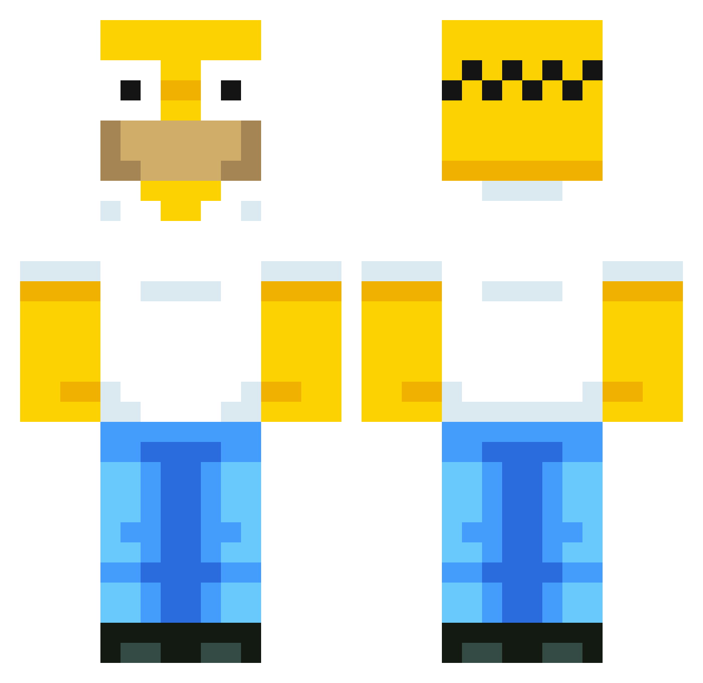 Snow_waterbottle Minecraft skin, front and back view