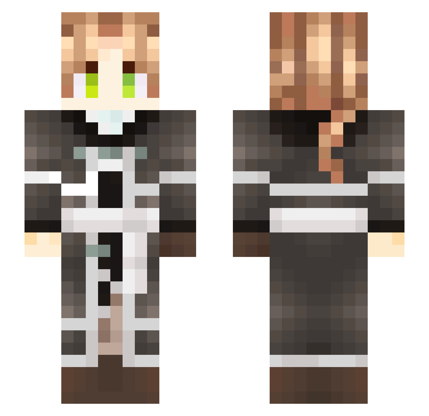 Forgius Minecraft skin, front and back view