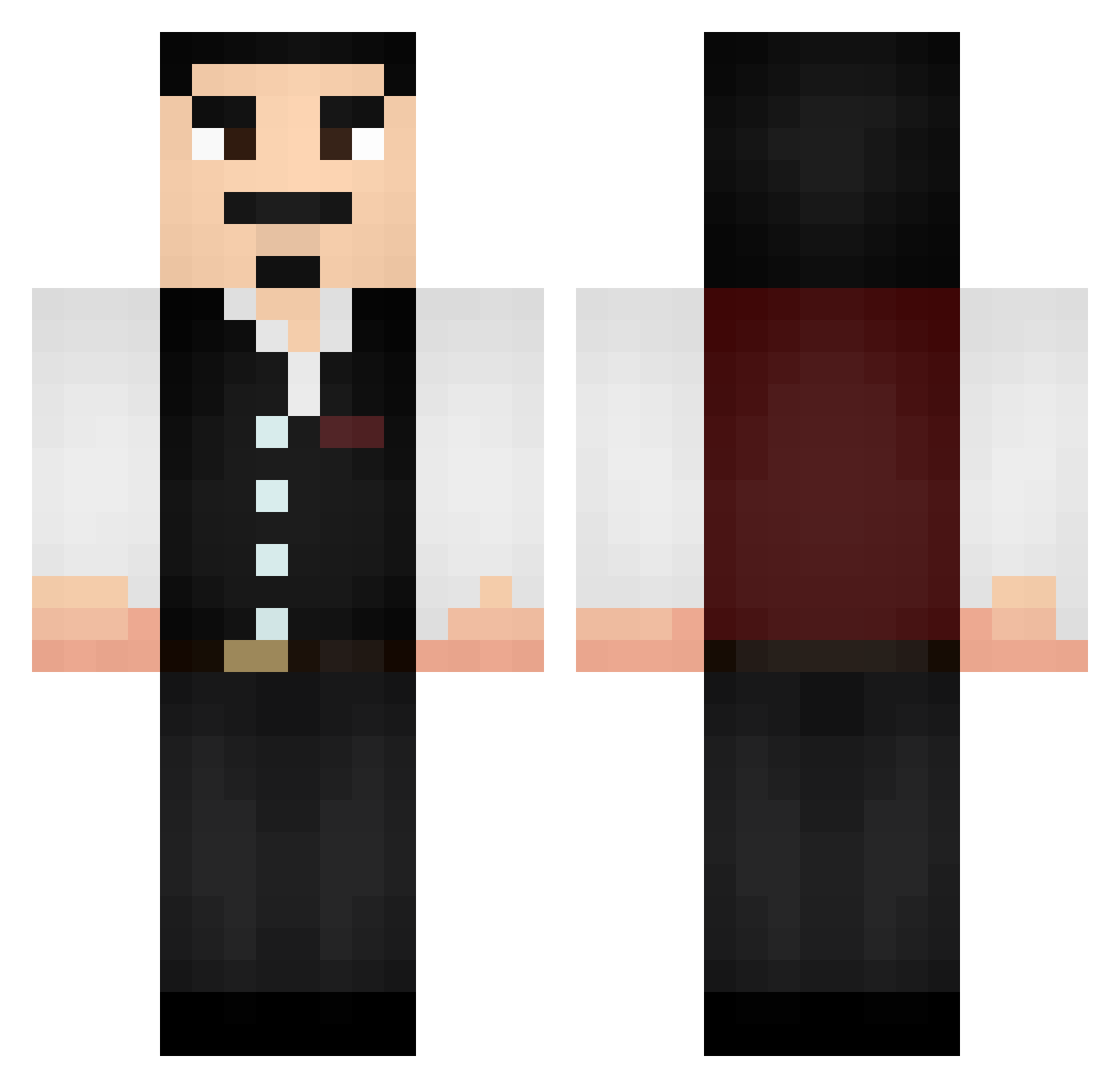 dogls Minecraft skin, front and back view