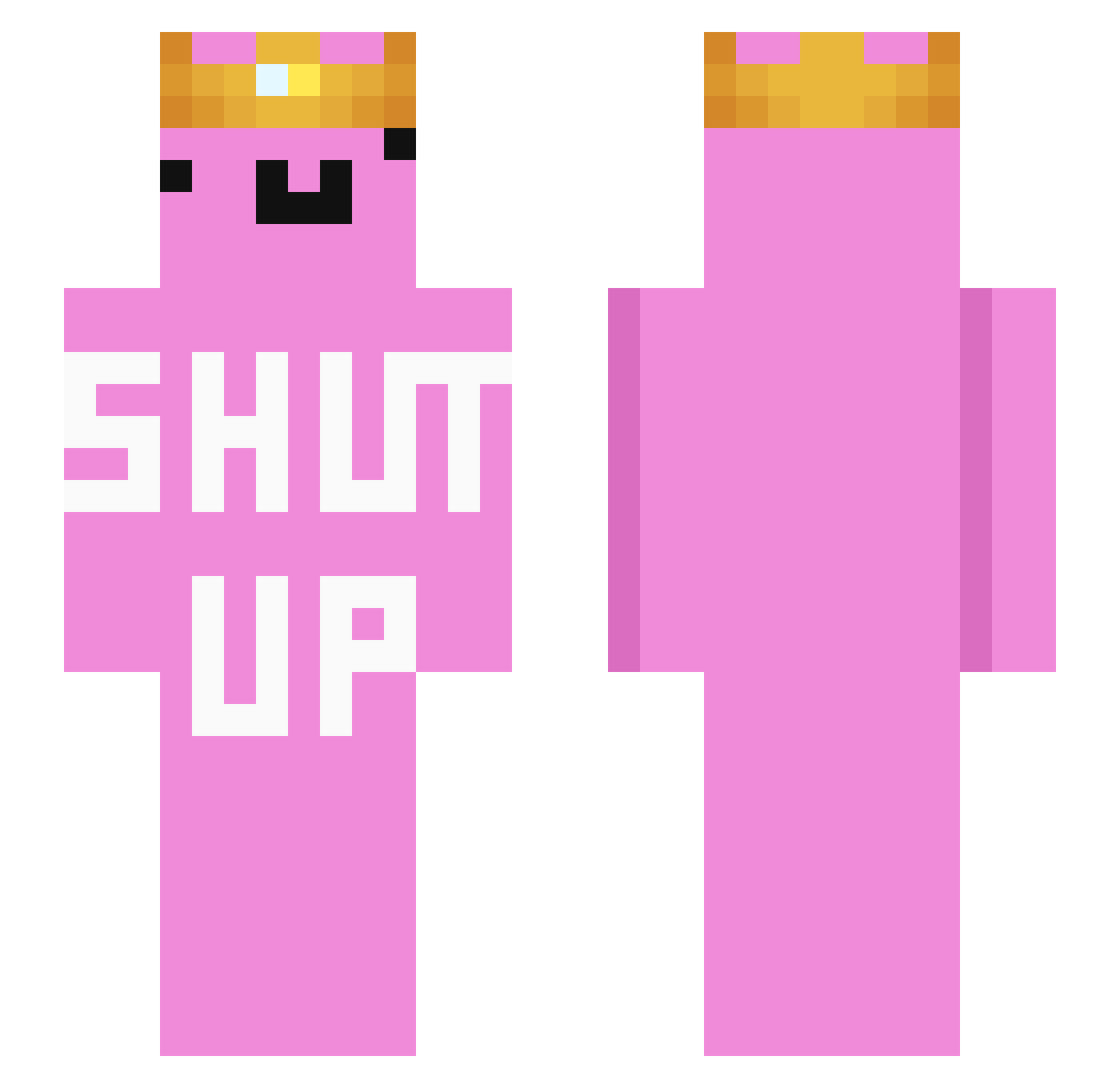 Straflex Minecraft skin, front and back view