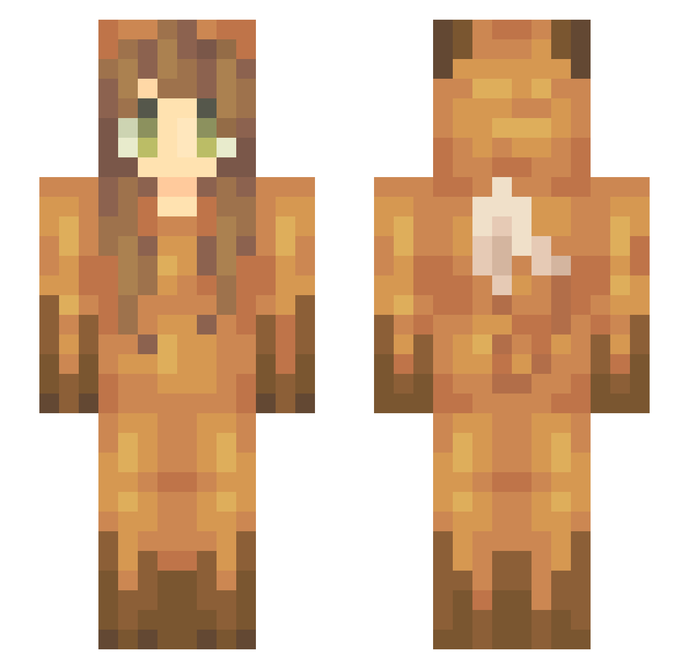 Carmelia Minecraft skin, front and back view