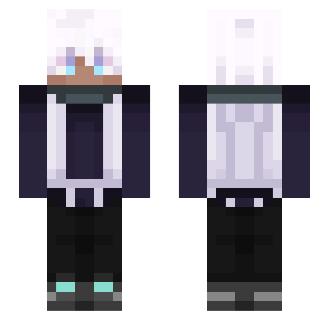 Clipcicle Minecraft skin, front and back view