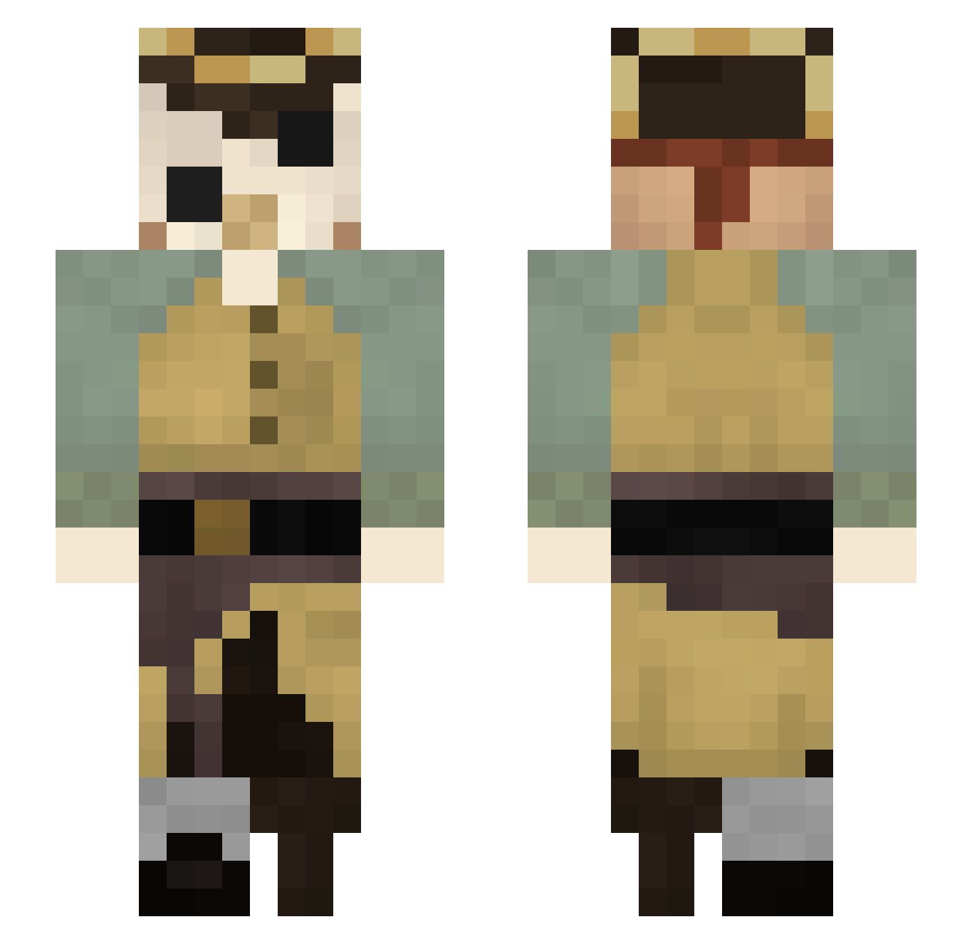 WeaknessRefused Minecraft skin, front and back view