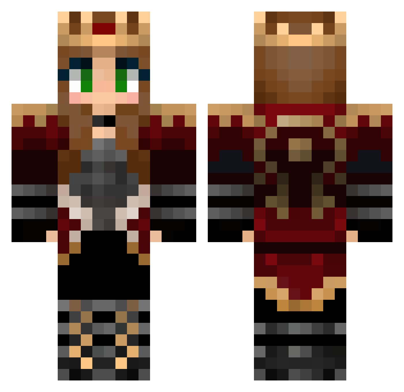 Maltol Minecraft skin, front and back view