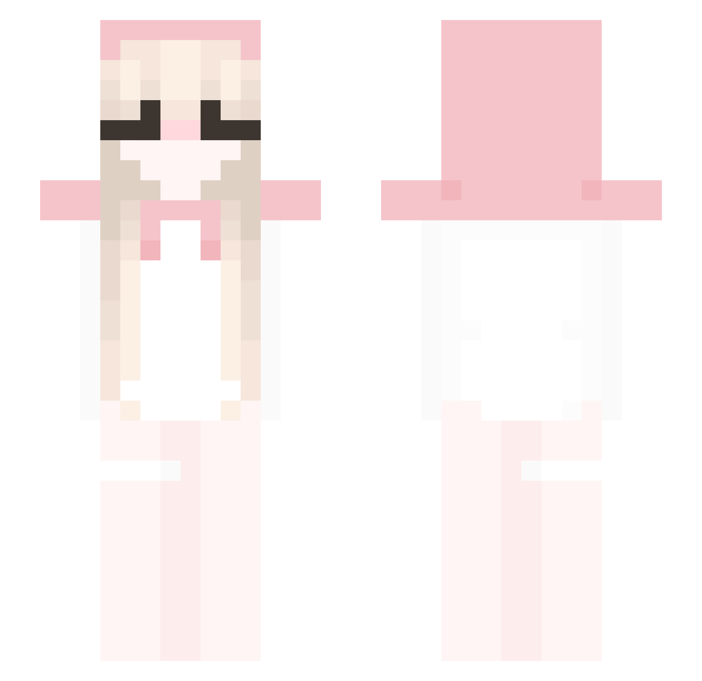 calligram Minecraft skin, front and back view