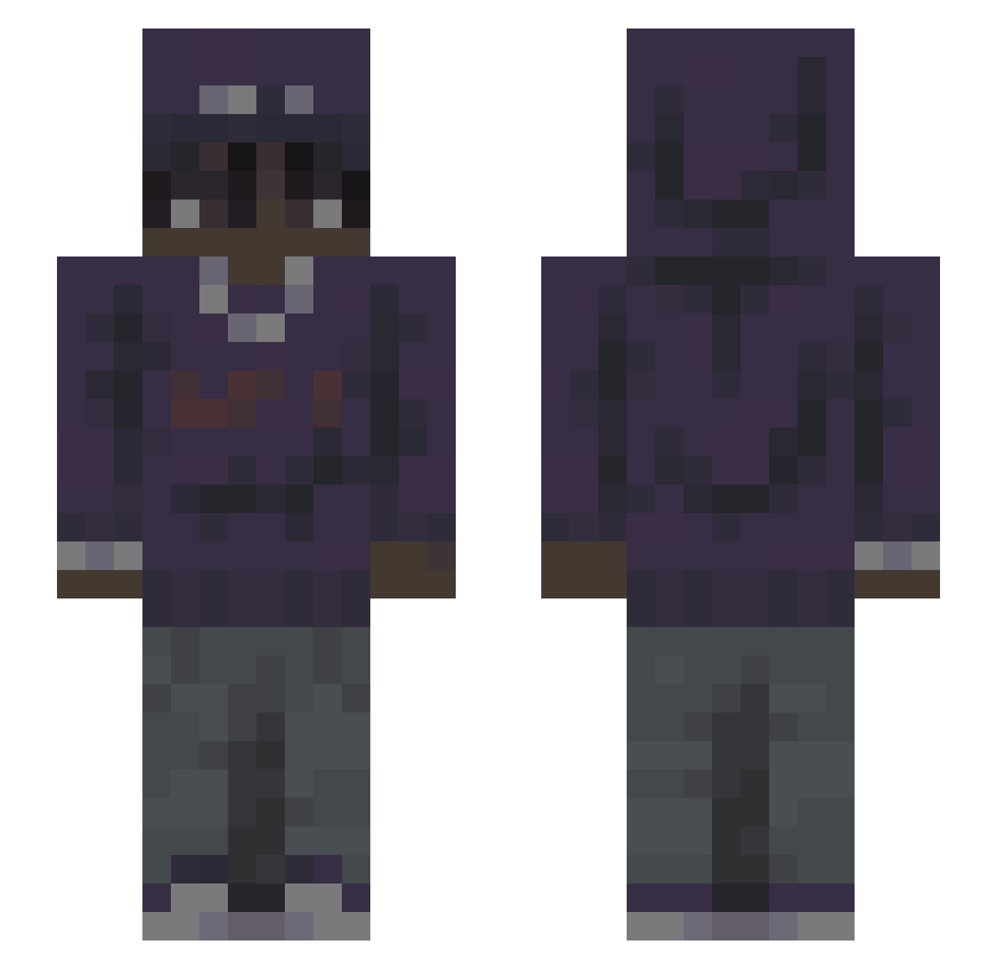 00Tomino Minecraft skin, front and back view