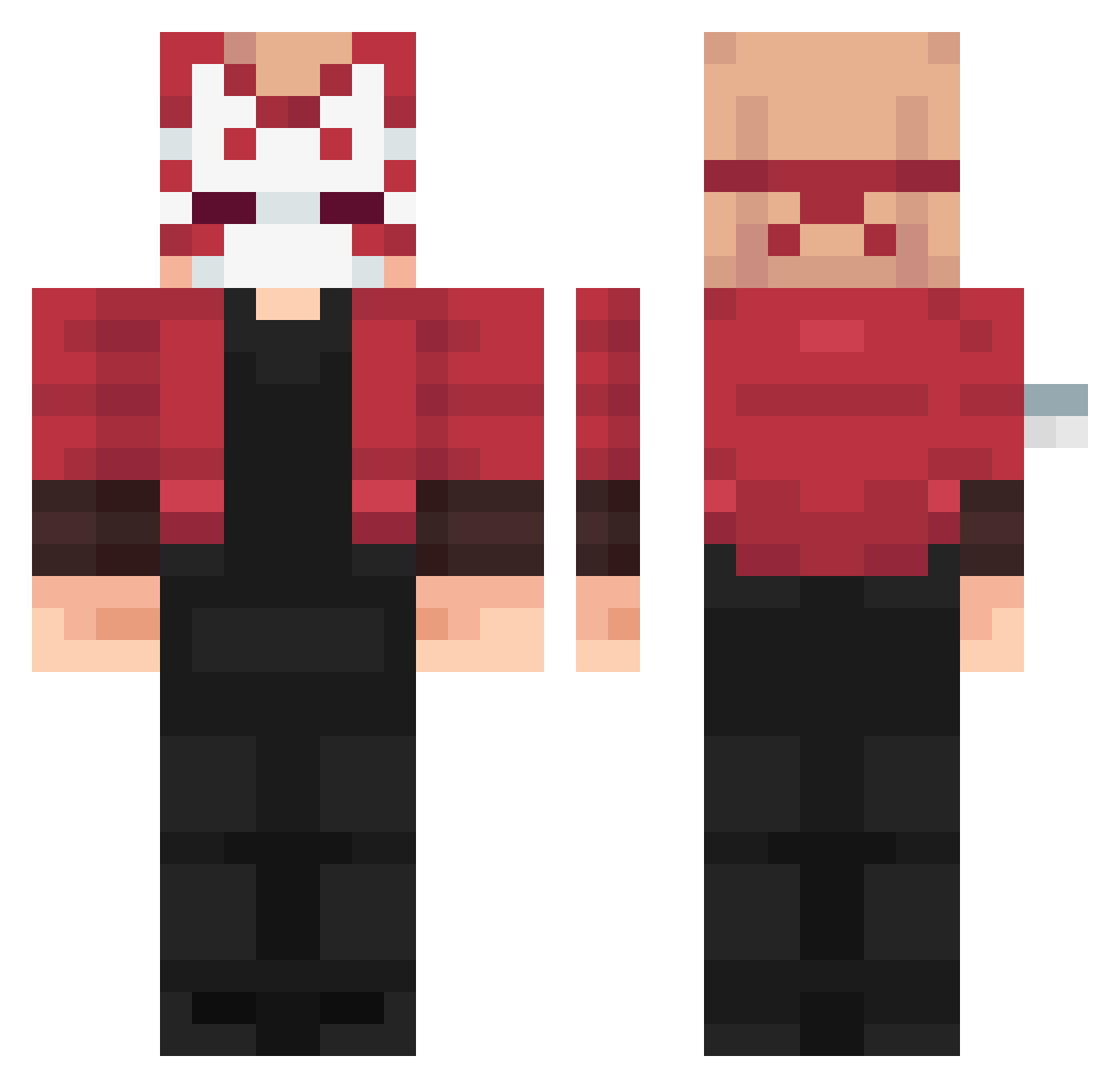 bkblove Minecraft skin, front and back view