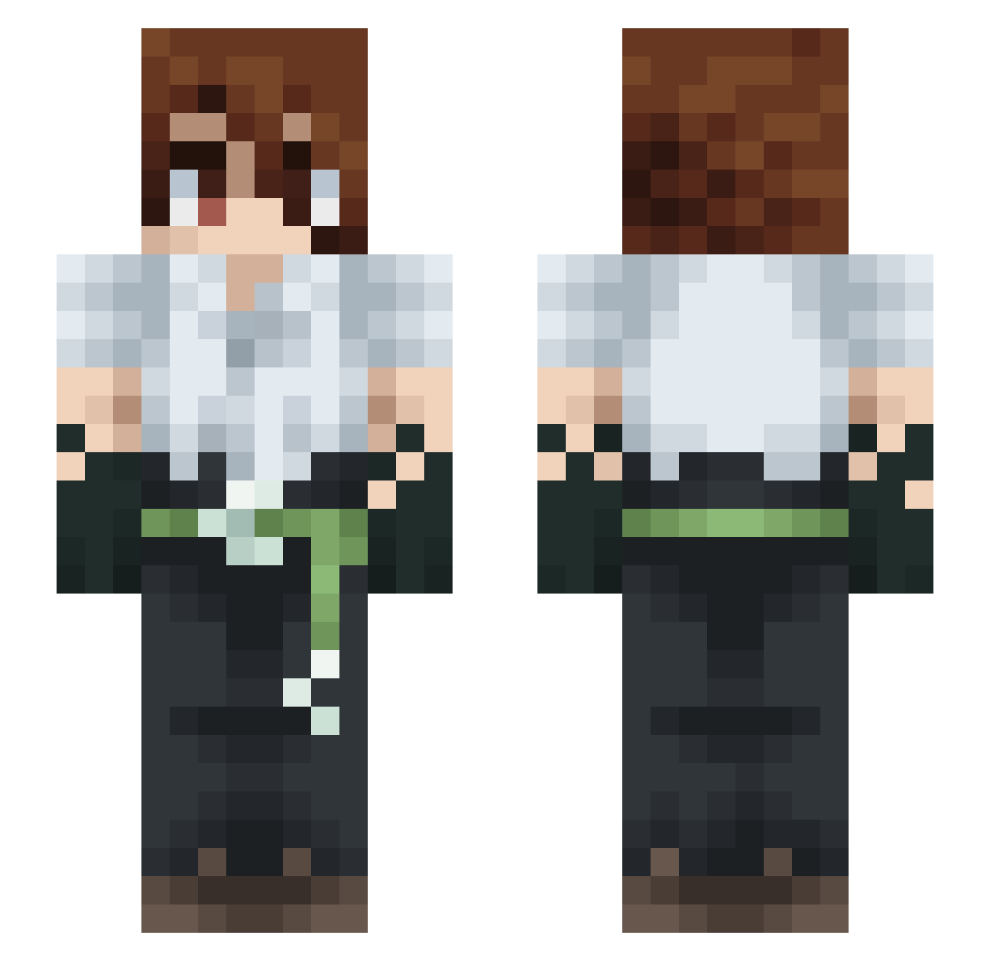 Raph2laStreet Minecraft skin, front and back view