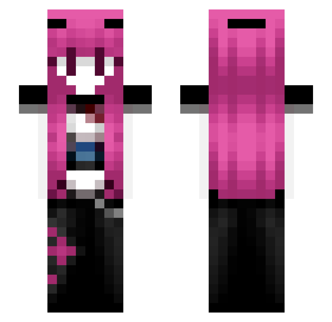 zokoraa Minecraft skin, front and back view