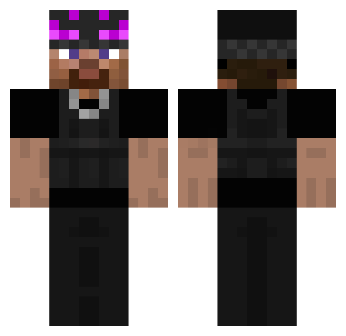twintxt Minecraft skin, front and back view
