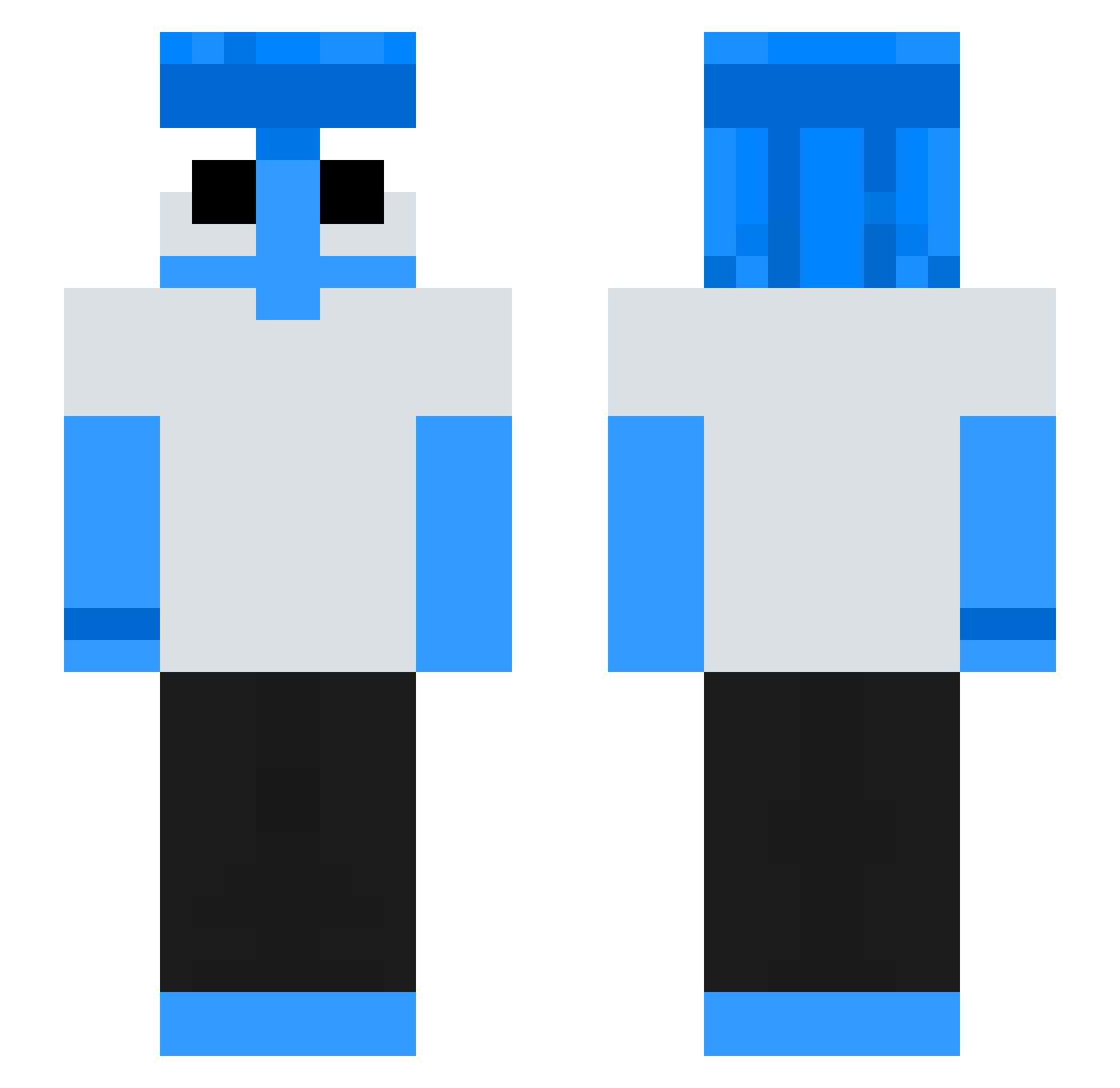 ZYYUDAHPUNYA Minecraft skin, front and back view