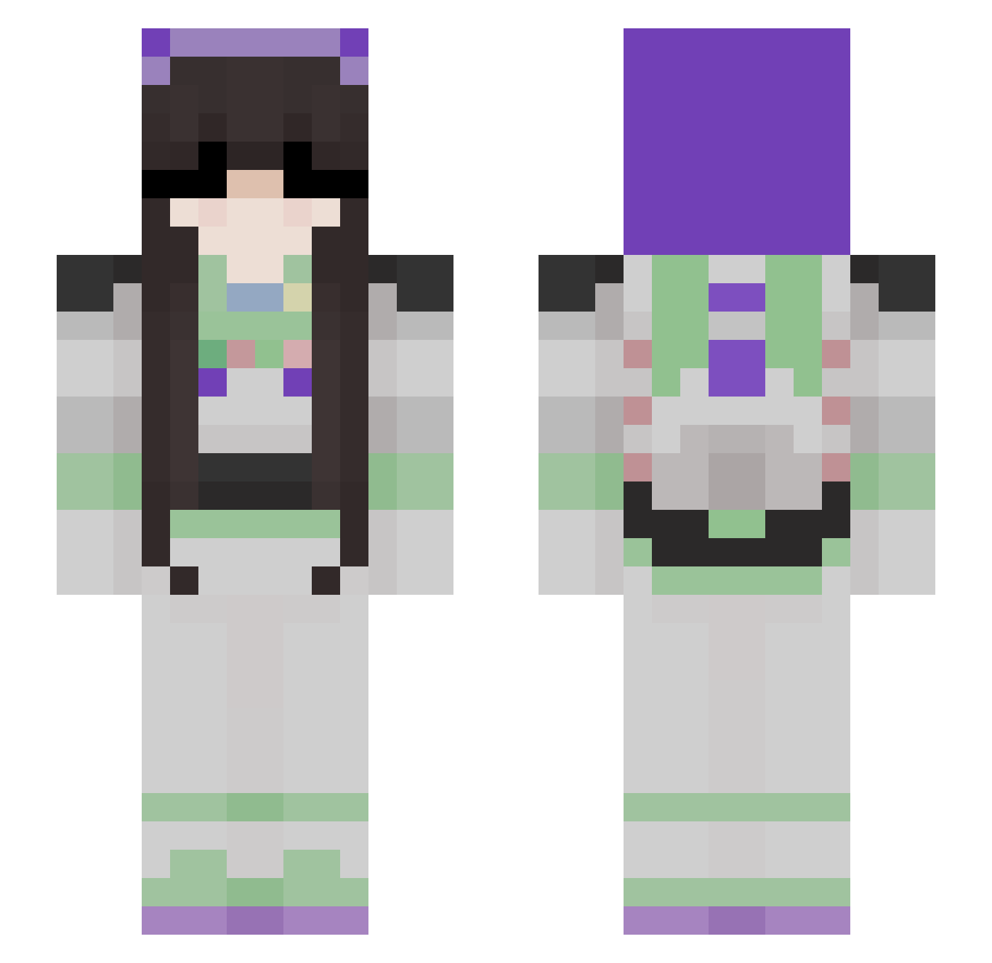 fireposhun Minecraft skin, front and back view