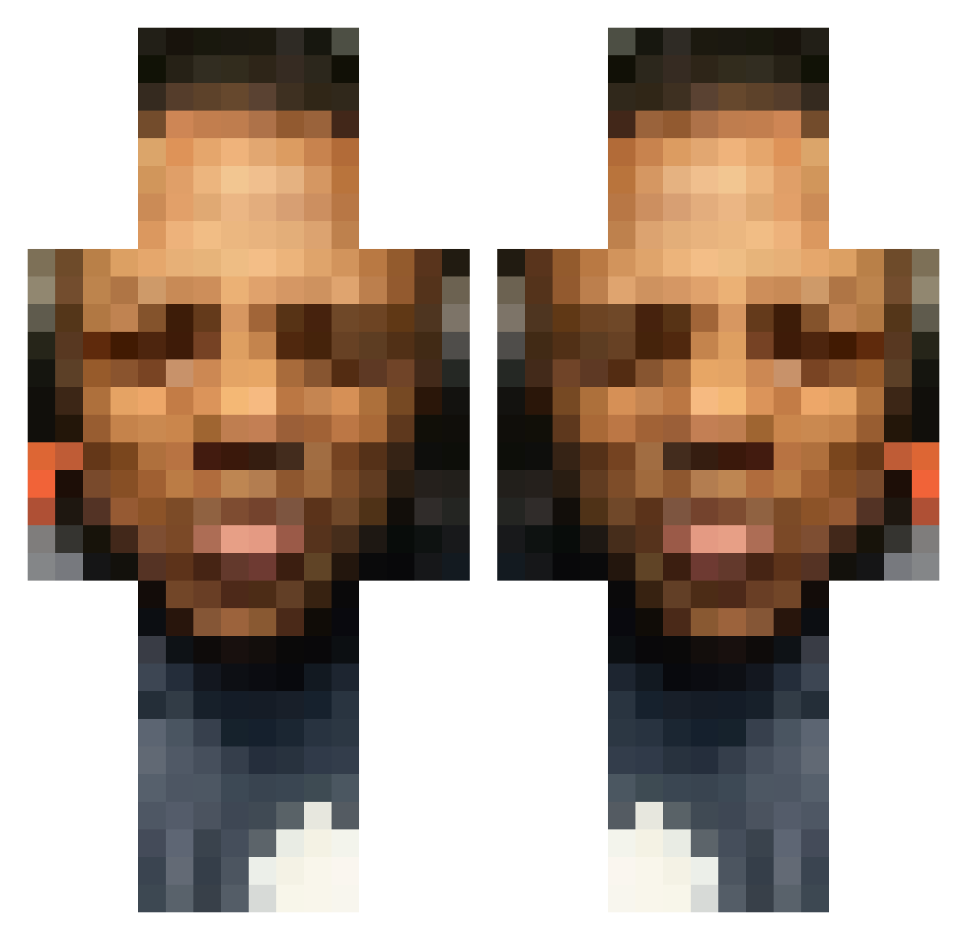 Blake_BTW Minecraft skin, front and back view