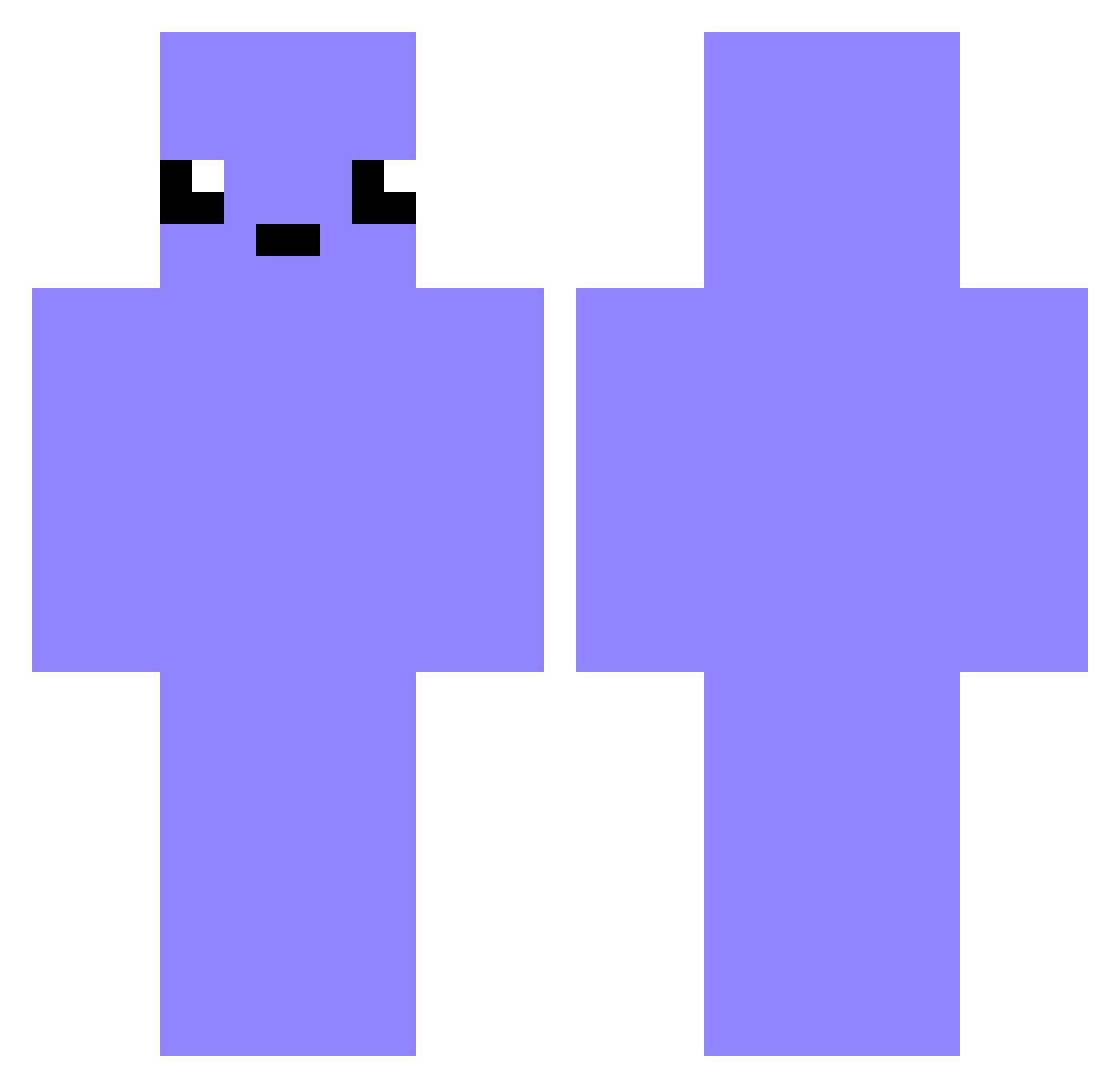 Moonflock Minecraft skin, front and back view