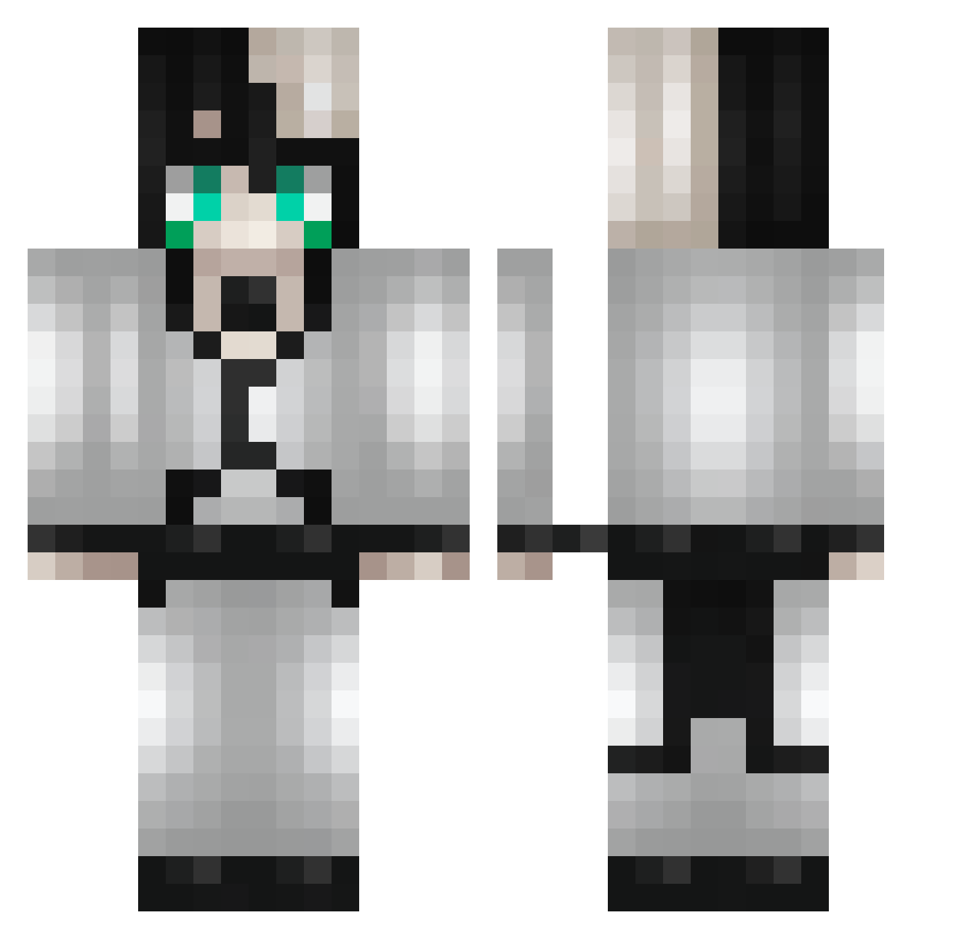 Sweaty161494 Minecraft skin, front and back view