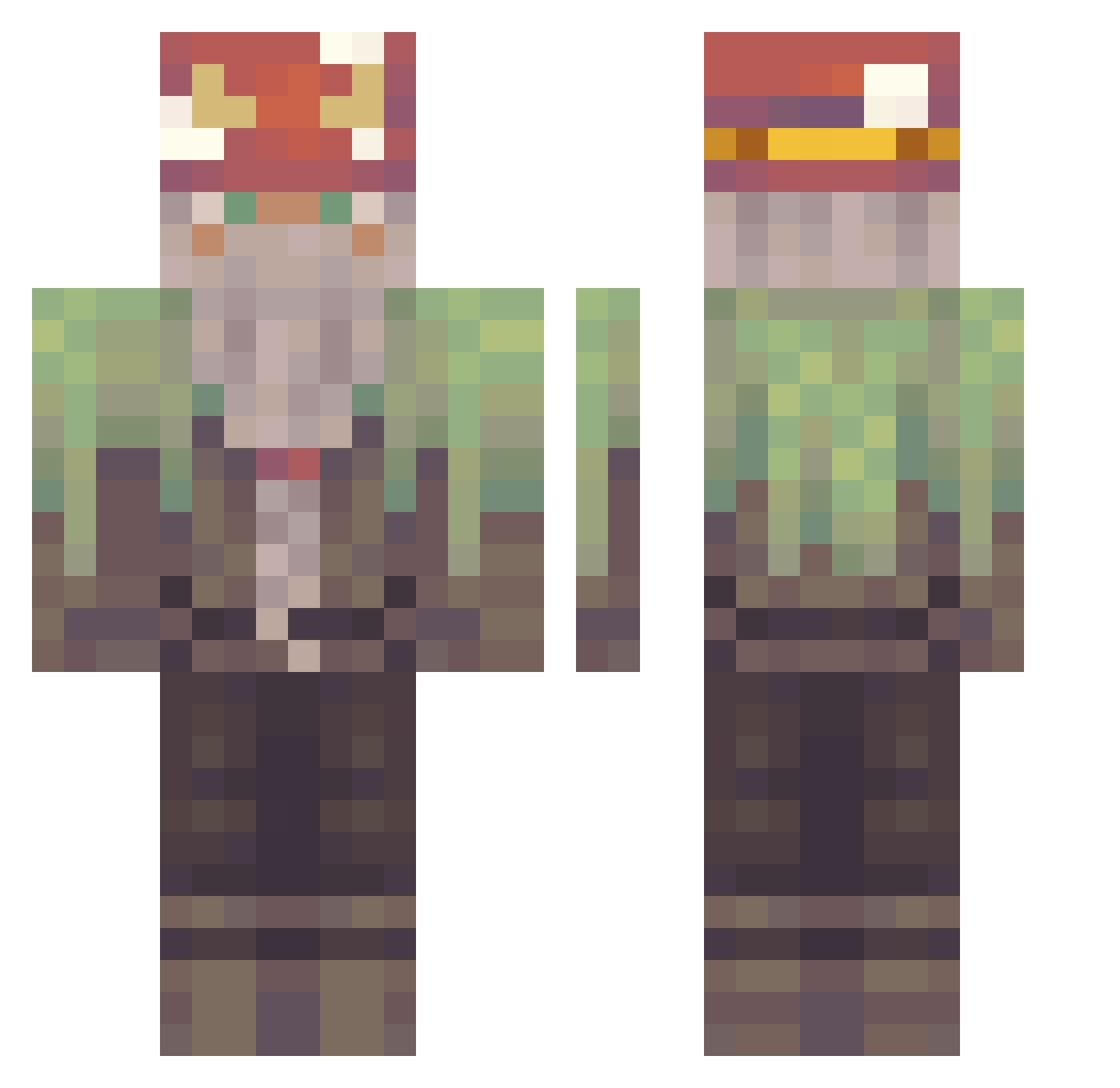 Augusttto Minecraft skin, front and back view