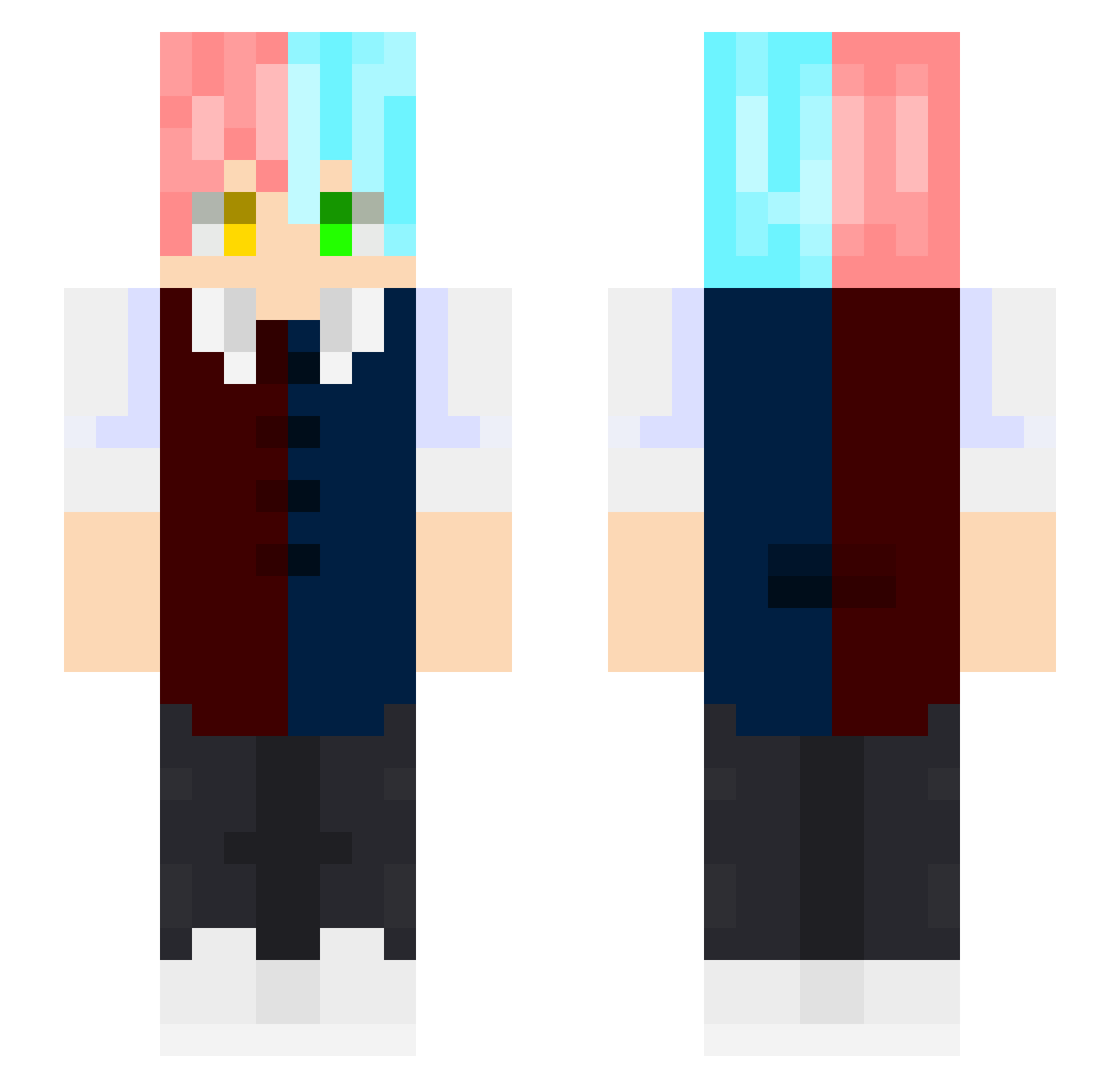 Renxs Minecraft skin, front and back view