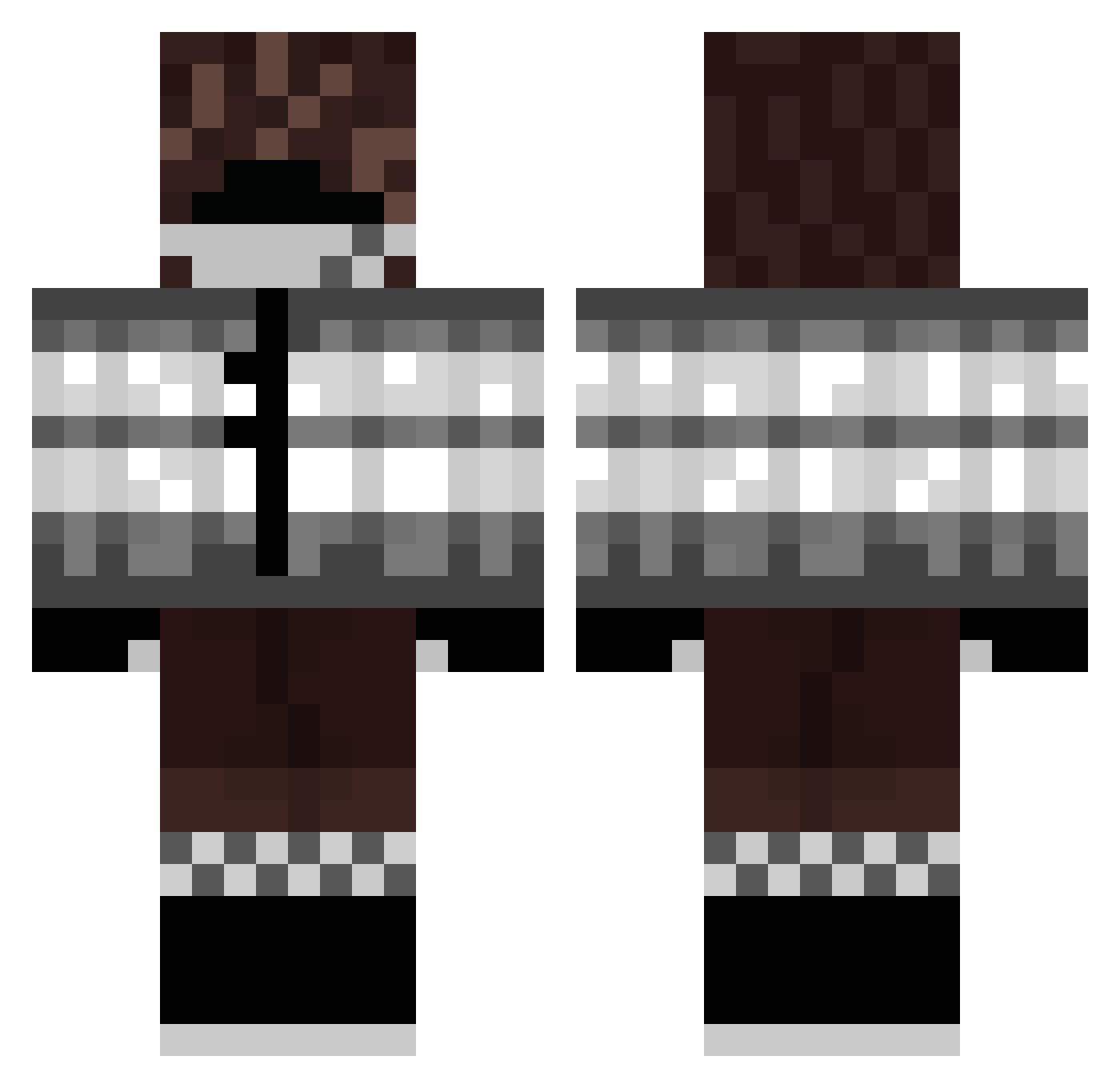 YaoiGgem Minecraft skin, front and back view