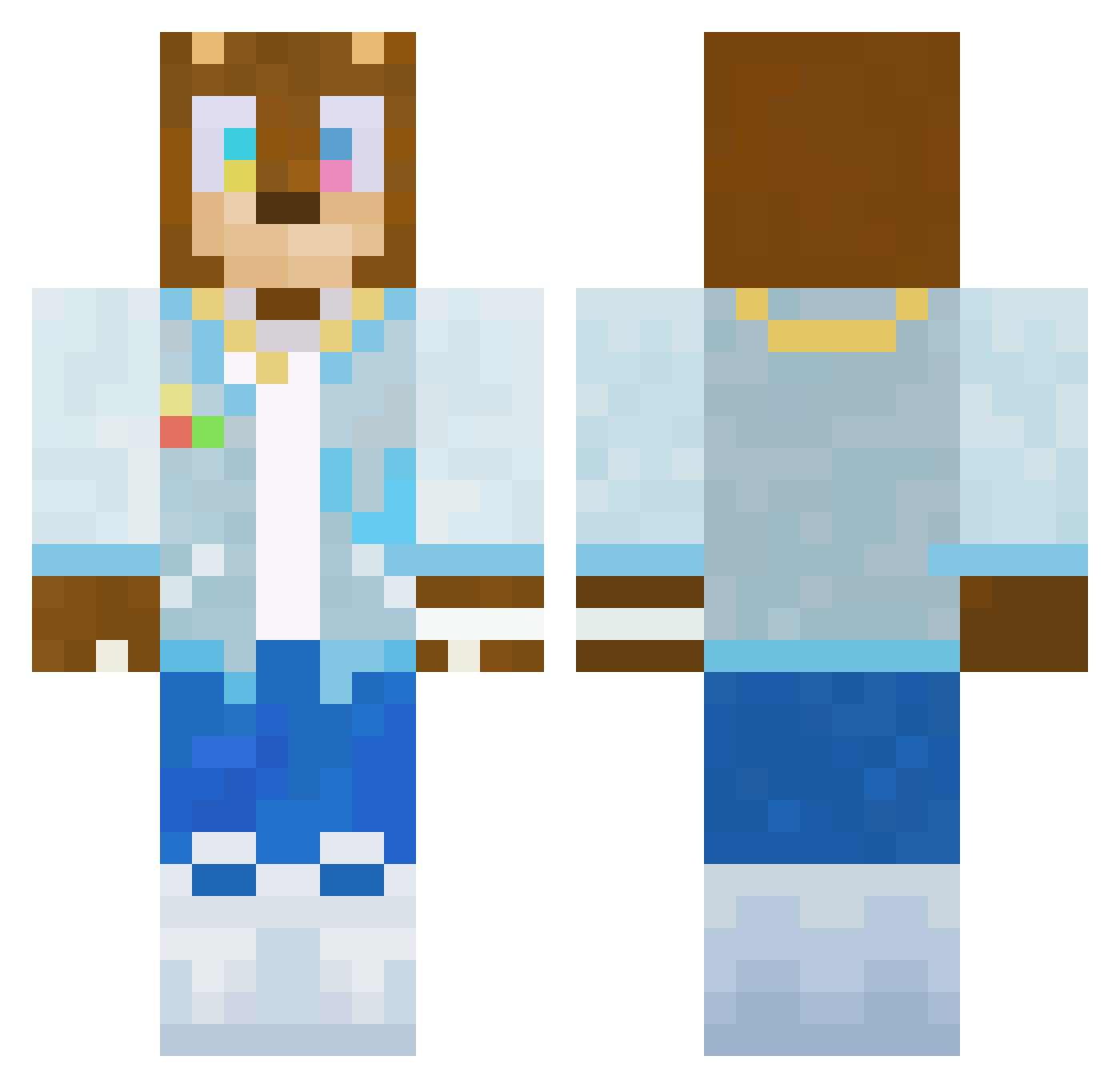 wodzugoat Minecraft skin, front and back view