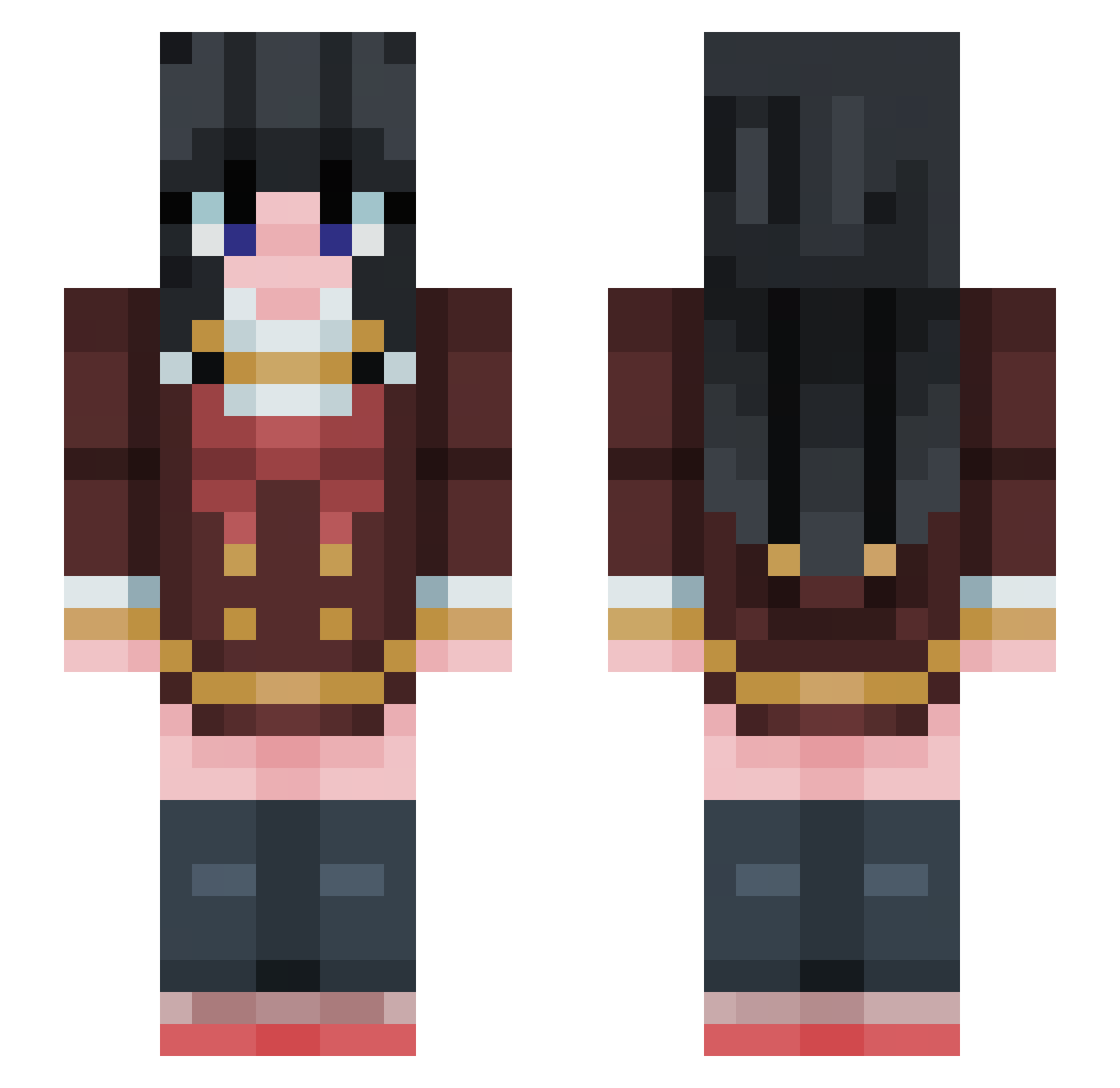 NiyalSousOQTF Minecraft skin, front and back view