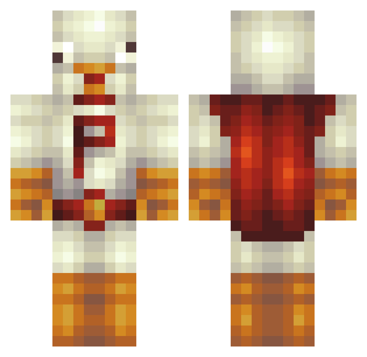 TheQuent Minecraft skin, front and back view