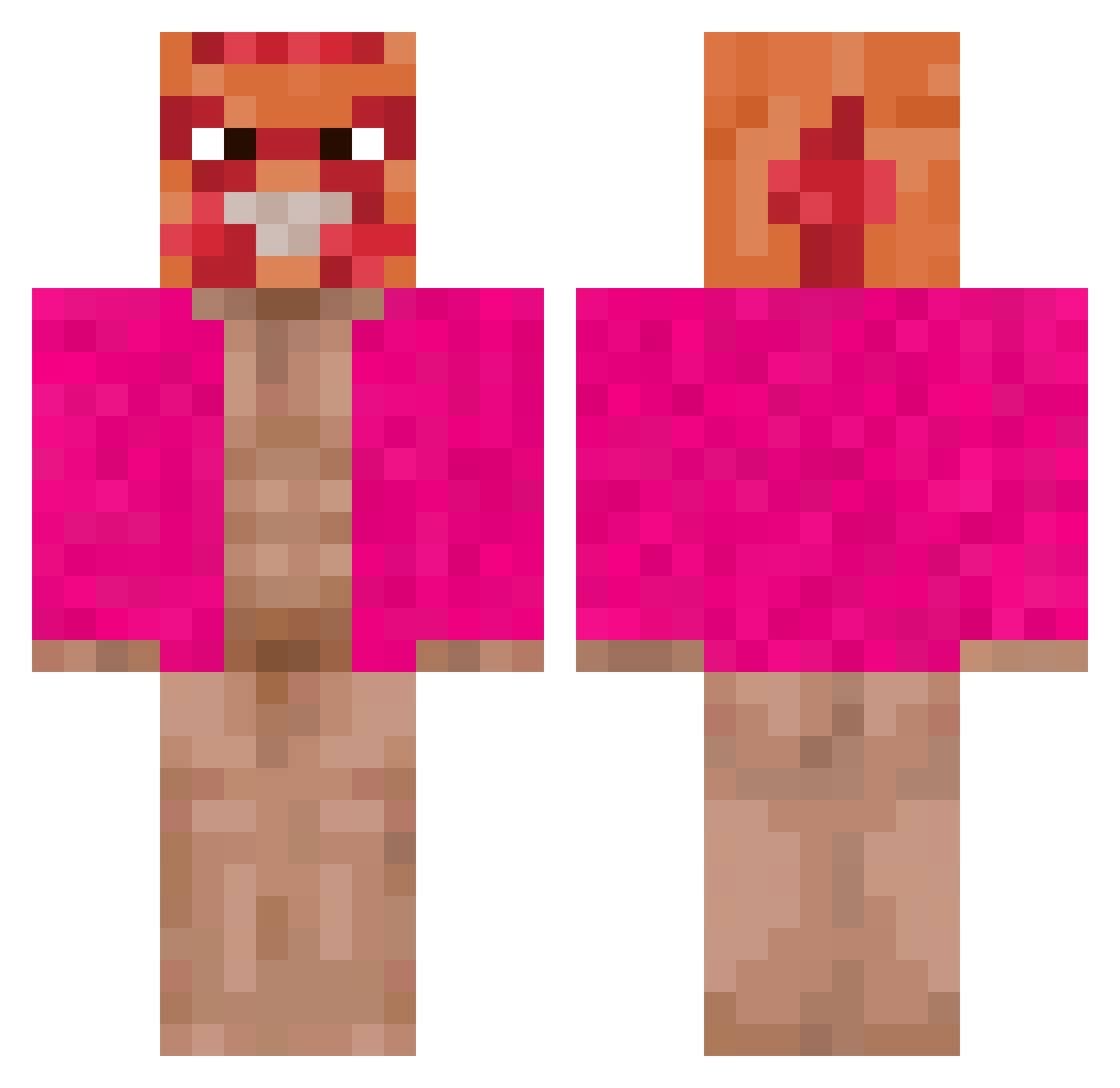 lo5f Minecraft skin, front and back view